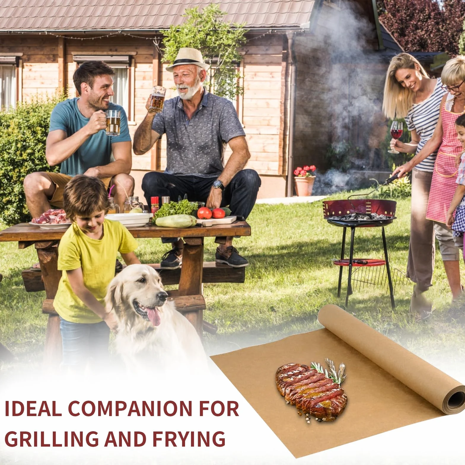 Carta da macellaio, carta kraft, carta da macellaio, carta pesca per barbecue, affumicatore, carne di pesce, salsiccia, perfetta cottura di succosi