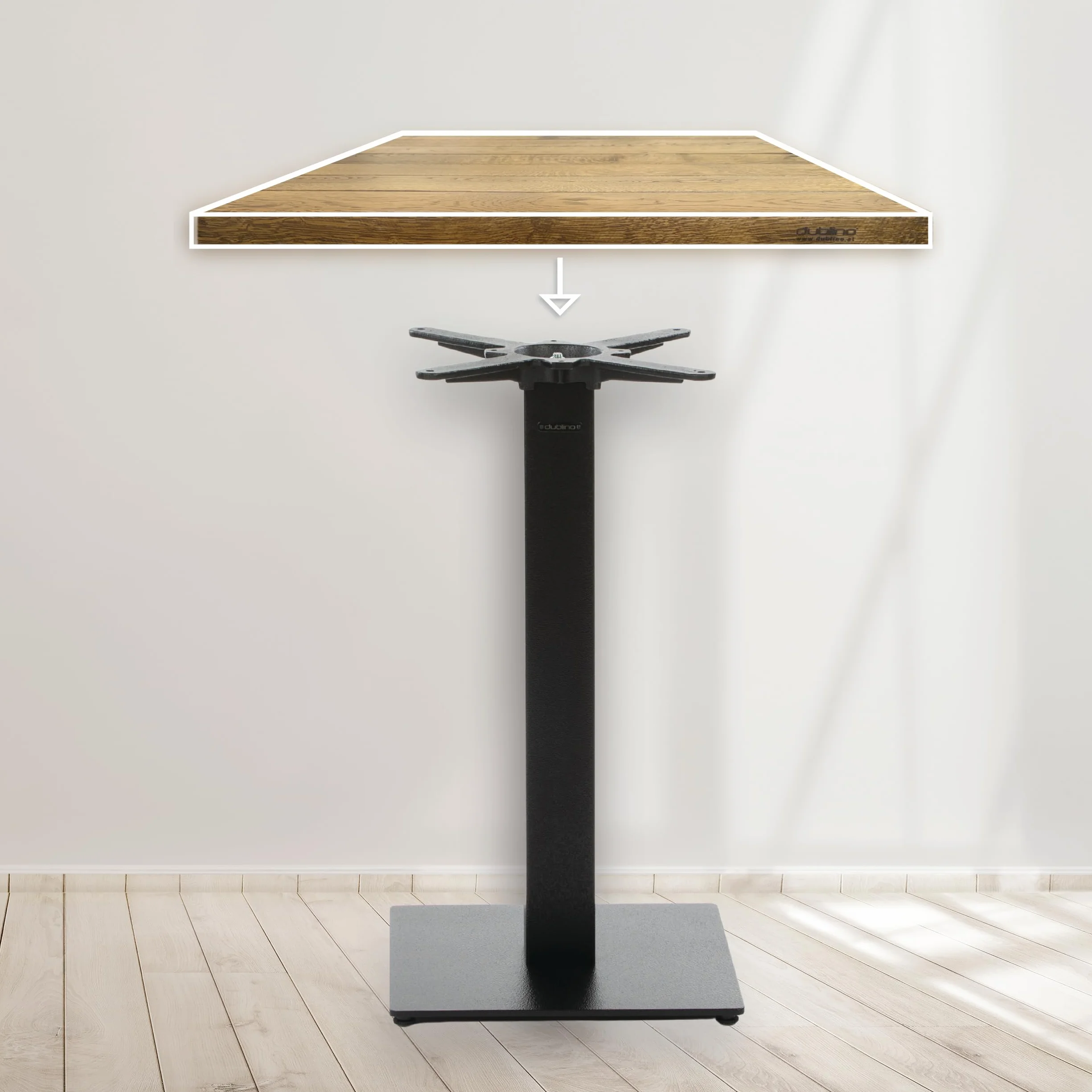 Base per Tavolo da Pranzo Premium in Metallo Nero - PJ7087 - Gambe per Tavoli (Altezza: 73 cm, Peso: 15,5 kg, Gambe per Tavoli 40x40 cm) - Max. Dimensione della Tavola: 70x70 / Ø 80 cm