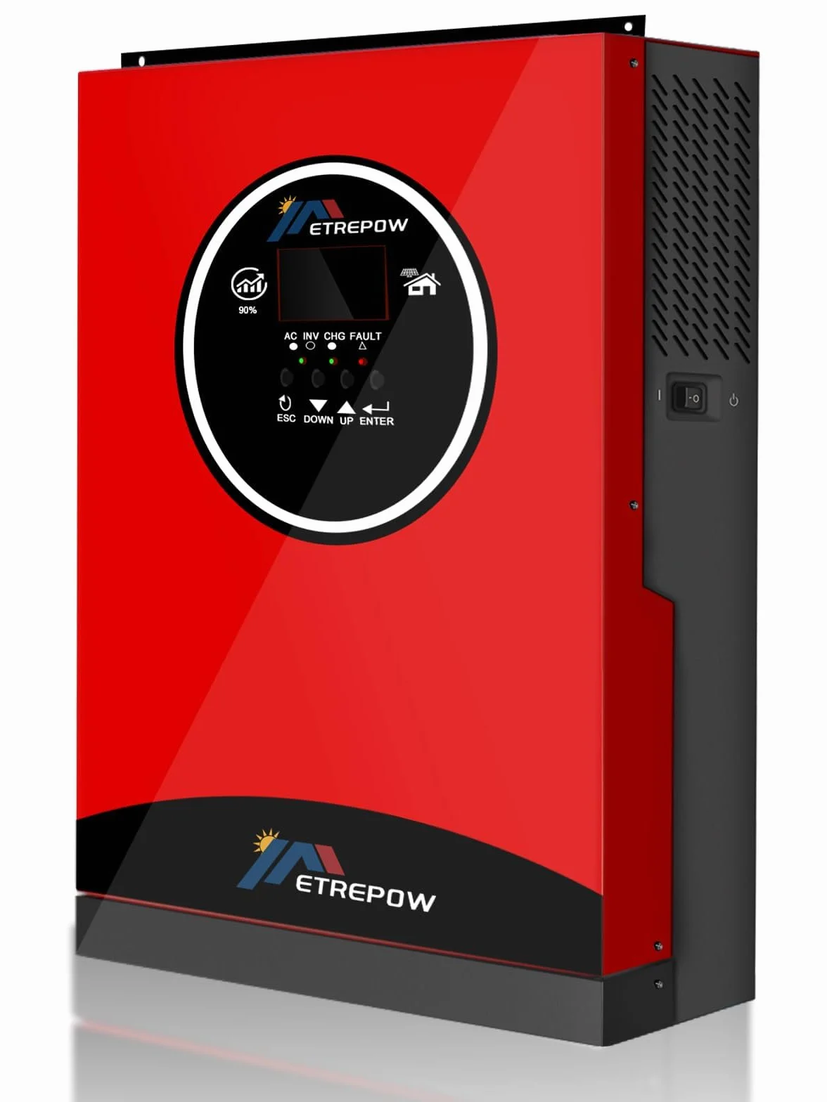 3000W Inverter Ibrido da 24V DC a 230V AC a Onda Sinusoidale Pura con Regolatore di Carica Solare MPPT da 80A Ingresso Fotovoltaico Massimo 450V con Batterie al Piombo o al Litio