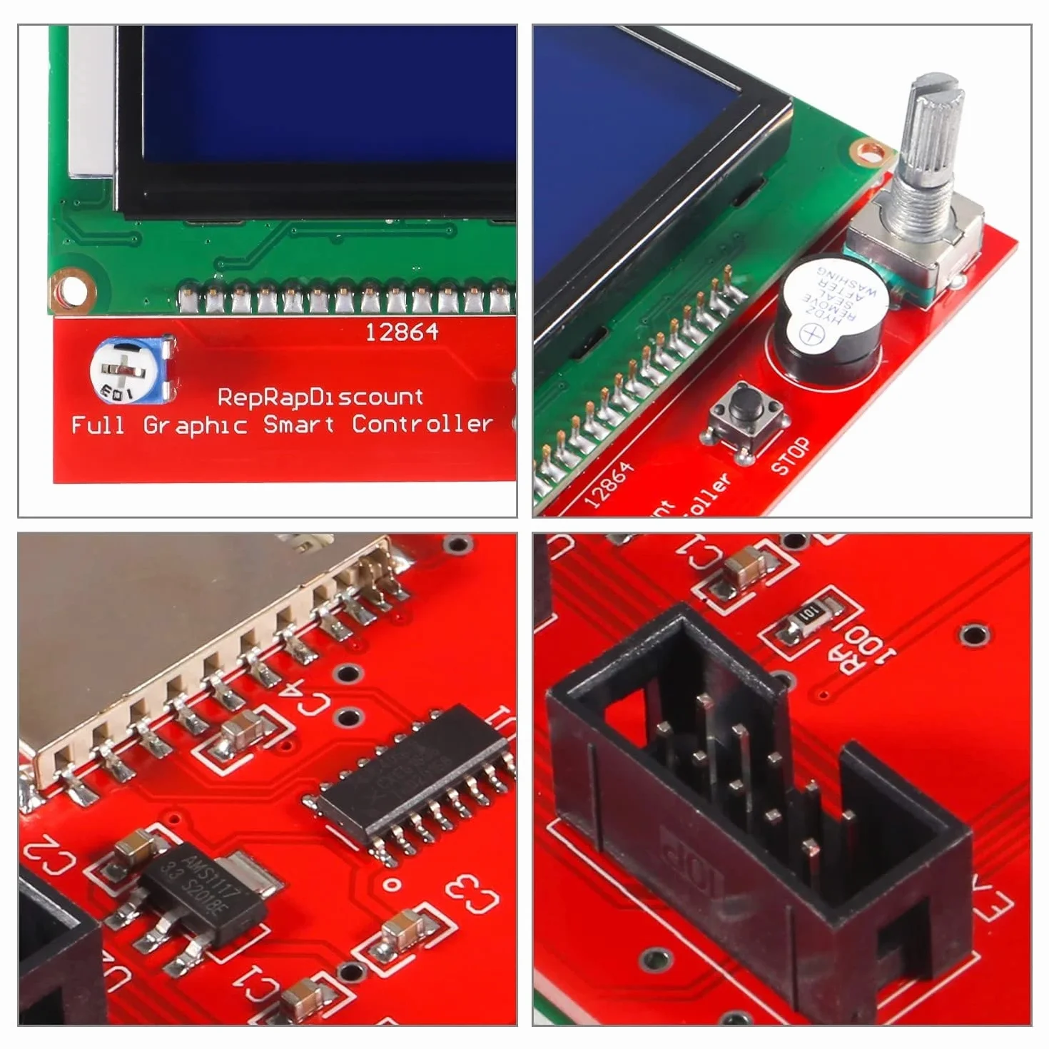 Graphic Smart LCD12864 - modulo controller con display LCD12864 per stampante 3D, con adattatore e cavo per Ramps 1.4 RepRap
