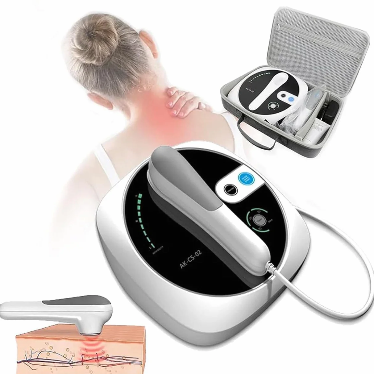 1 MHz Ultrasuoni Portatile Terapia Dispositivo, 3 Marce Ultrasuoni Fisioterapia Macchina (Timer 30 Min), per Artrite Terapia Massaggiatore Corporeo, Macchina Terapia per Dolore Corporeo