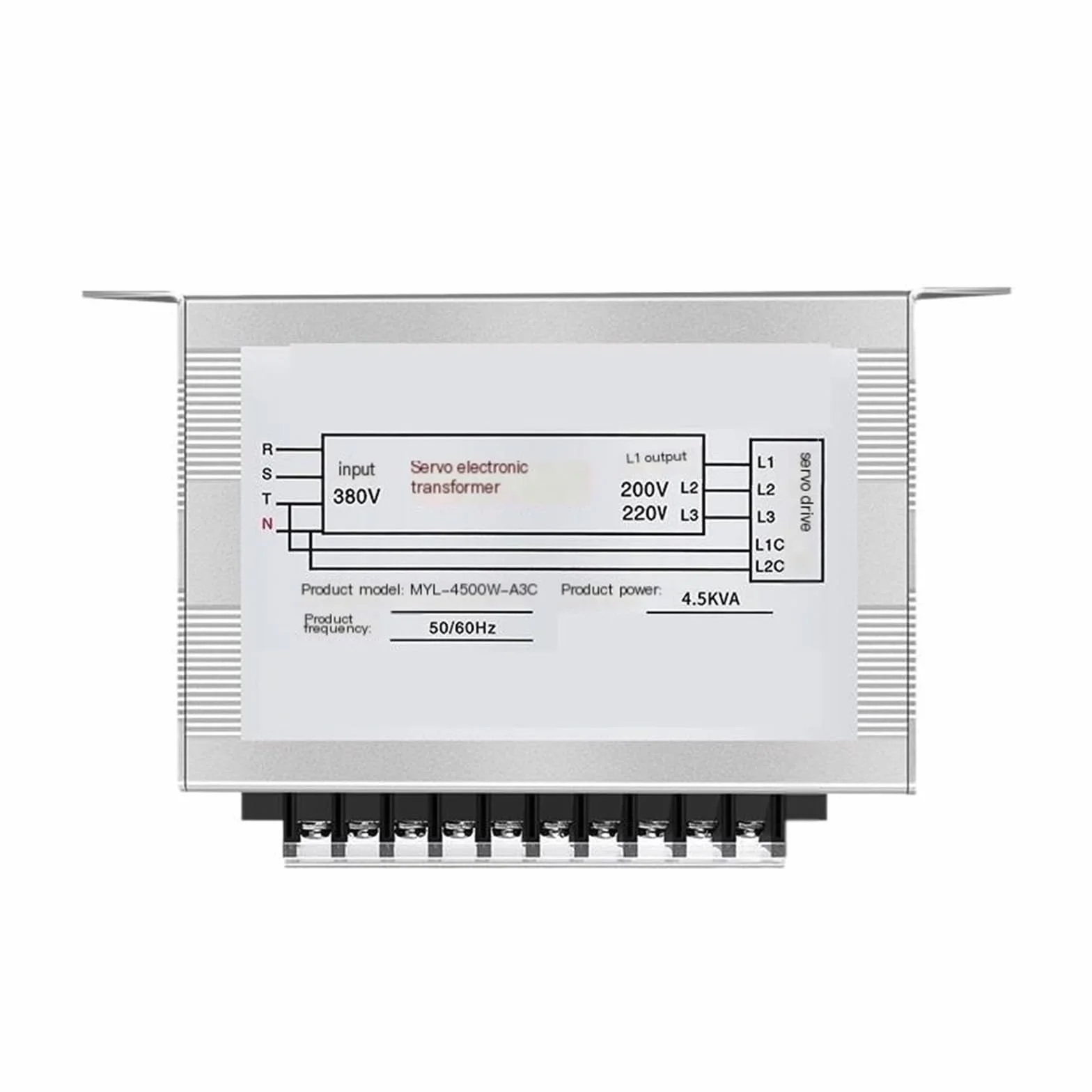 Trasformatore elettronico intelligente trifase, servotrasformatore da 1kW-20kW da 380 V a 220 V montato lateralmente(20KW)