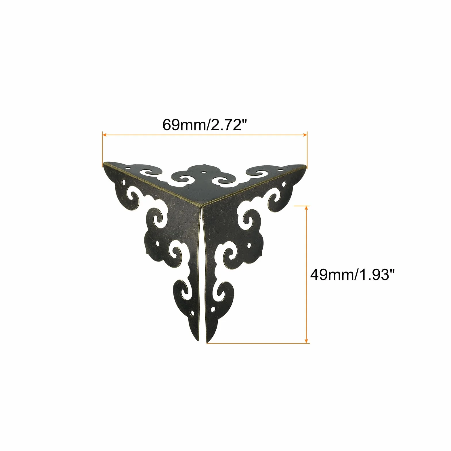 QUARKZMAN 20 Pz Copertura Angolare Decorativa per Scatole, 49mm Protezione Angolare in Metallo, Proteggi Angoli Mobili con Viti, Bronzo