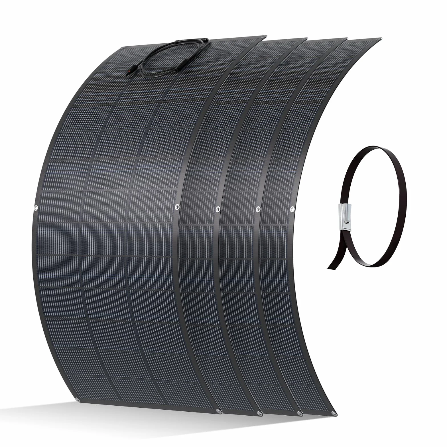 ECO-WORTHY 4 Pannello Solare Flessible da 200 W, ETFE,25% alta Conversione 800 W, Moduli Solari Flessibili per Centrali Elettriche da Balcone, Camper, Barche, Tetto, Campeggio, Superfici irregolari