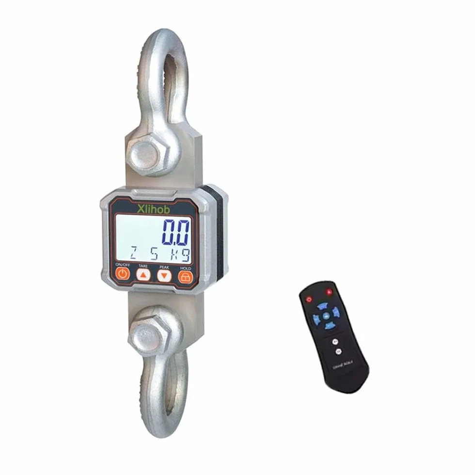 Dinamometro a corda da 10000 libbre Misuratore di forza Scala digitale per gru, misuratore di tensione per funi metalliche, 5T/10T (capacità 5000 kg, divisione 2 kg)