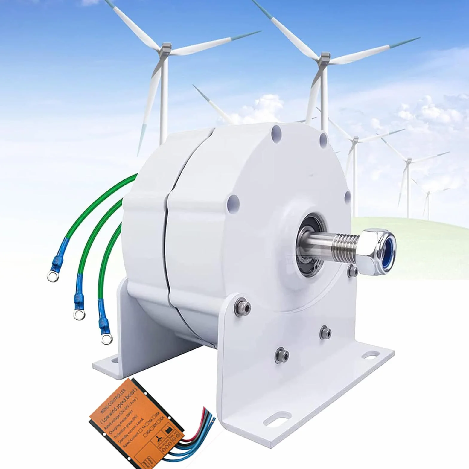 Generatore a Magneti Permanenti 3000W/5000W/8000W/10000W Dinamo 12V 24V 48V Generatore Elettrico Trifase Uso Dell'alternatore CA per Turbina eolica ad Acqua,10000W-24V