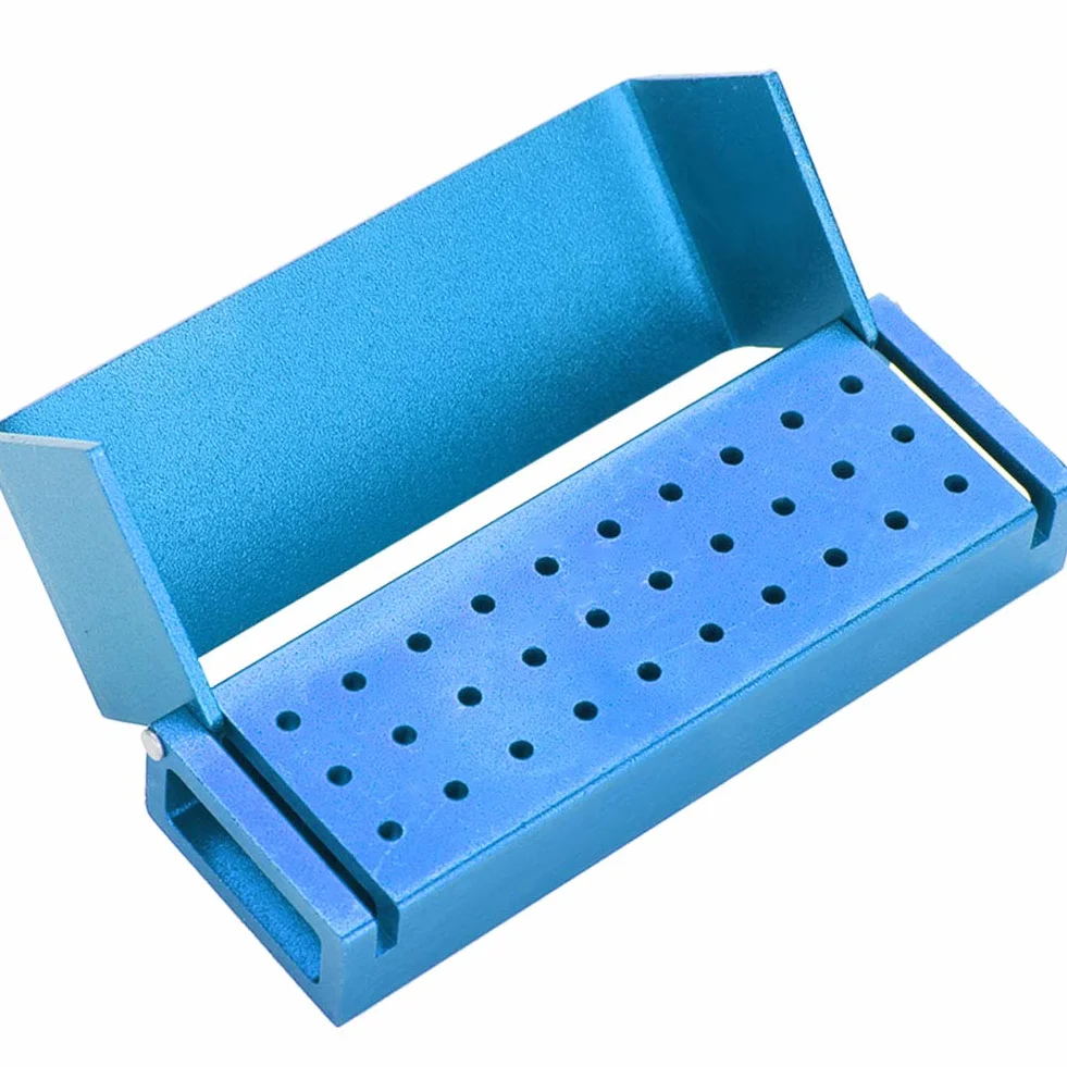 Porta Disinfezione, Porta Frese Dentista, Scatola di Disinfezione, Scatola di Disinfezione in Alluminio a 30 fori Punta Portafrese Frese Burs Disinfezione Custodia Organizer Strumenti per la Cura(4#)