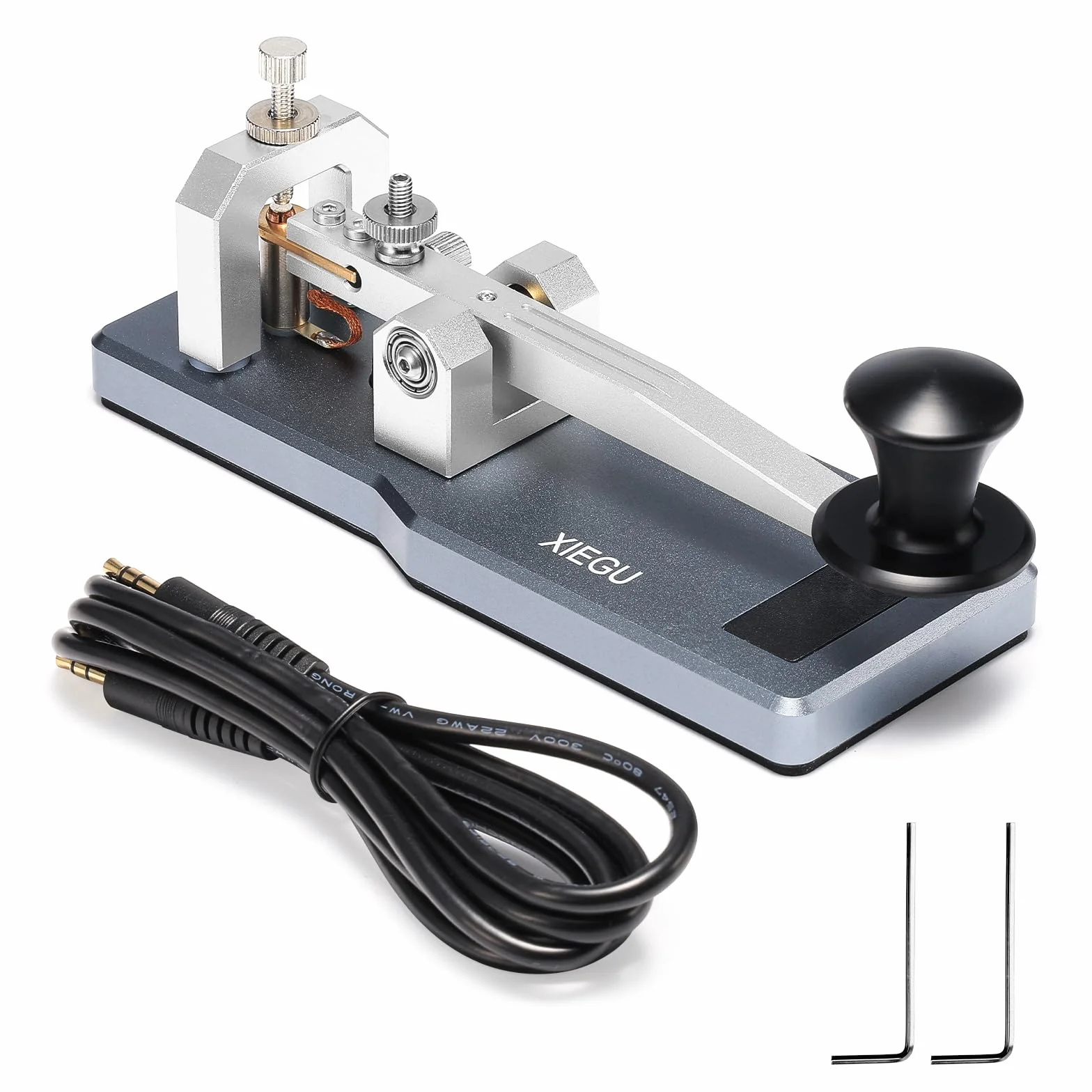 XIEGU VK-5 Morse - Pulsante Mini Straight Key CW, con base in alluminio CNC, trasmettitore codice morse, jack da 3,5 mm, per G90/X6100/X6200/X5105/G106