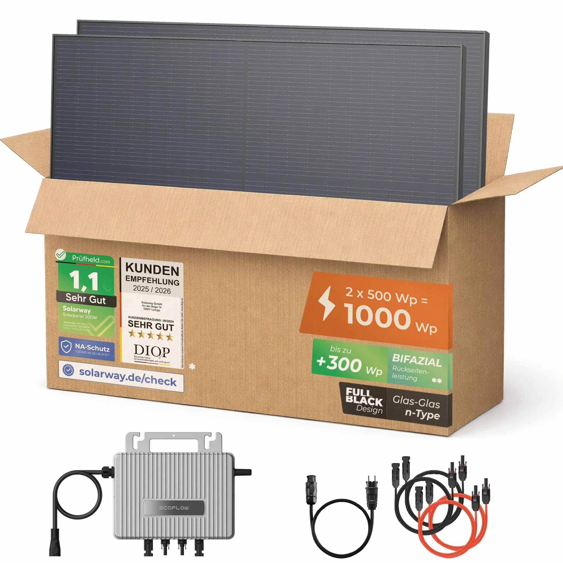 EcoFlow Stream 800 W Centrale elettrica da balcone Solarway 1000 Wp 800 W Inverter