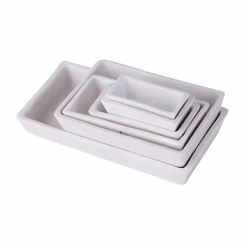 5 pezzi di crogioli in ceramica da laboratorio - portacampioni ad alta temperatura for forni a muffola tubolare(Square 120x60mm)