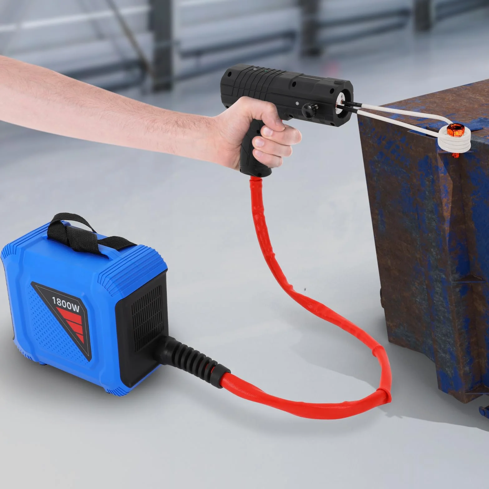Dispositivo di Riscaldamento a Induzione Magnetico 1800W Portatile Senza Fiamma Riscaldatore a Induzione Magnetico Riscaldamento a Induzione per Auto con 4 Bobine di Riscaldamento per