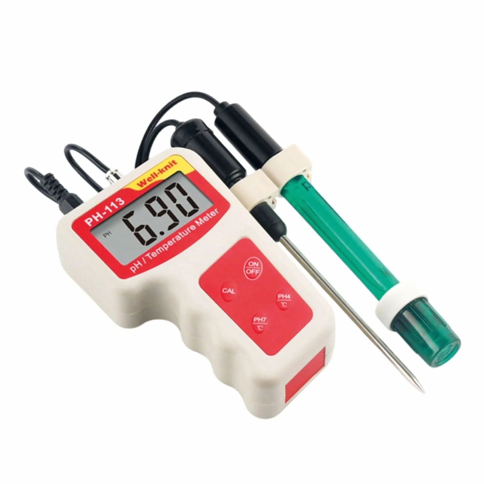 Tester di pH e temperatura 2 in 1 per monitoraggio dell'acqua acquatica, penna di prova dell'acqua ad alta precisione con display LCD, compensazione automatica della temperatura