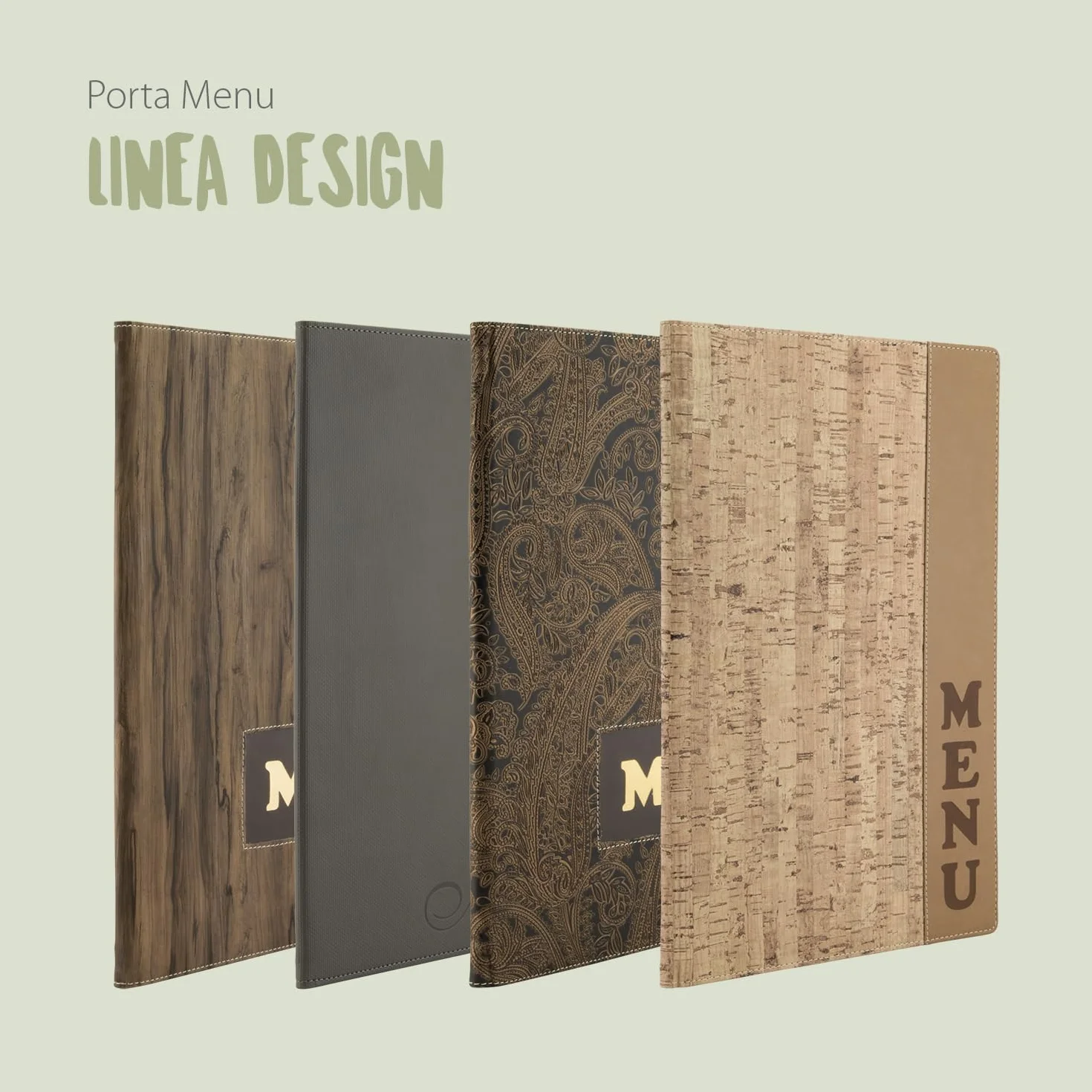 SECURIT Porta Menu Linea Design A4 Similpelle Cork Beige 1 Doppio Inserto