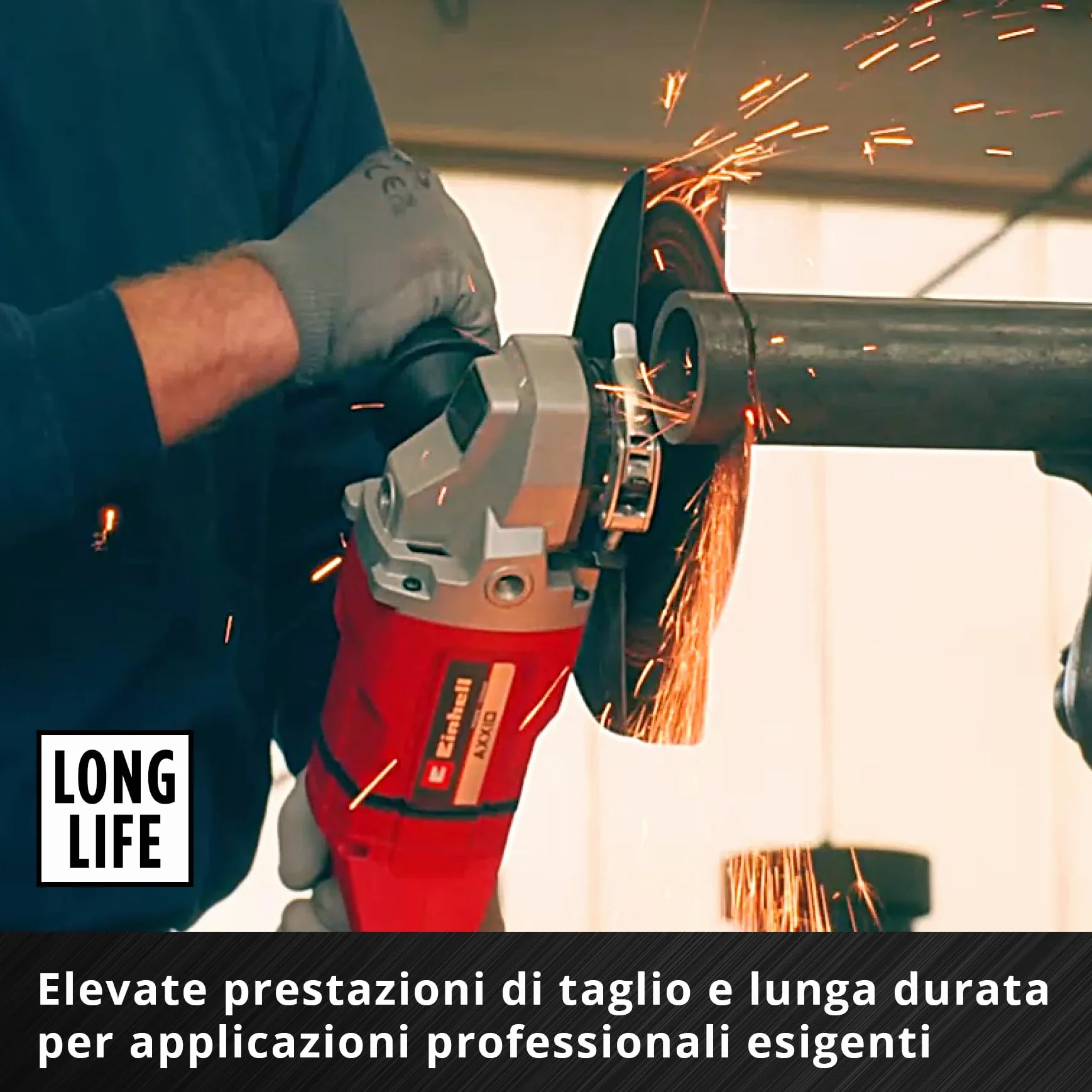Originale Einhell Set di 3 pezzi di dischi da taglio sottili per metallo, Ø 230 mm (spessore 2 mm, certificato MPA, lunga durata, tagli precisi e a bassa sbavatura, per smerigliatrici angolari)