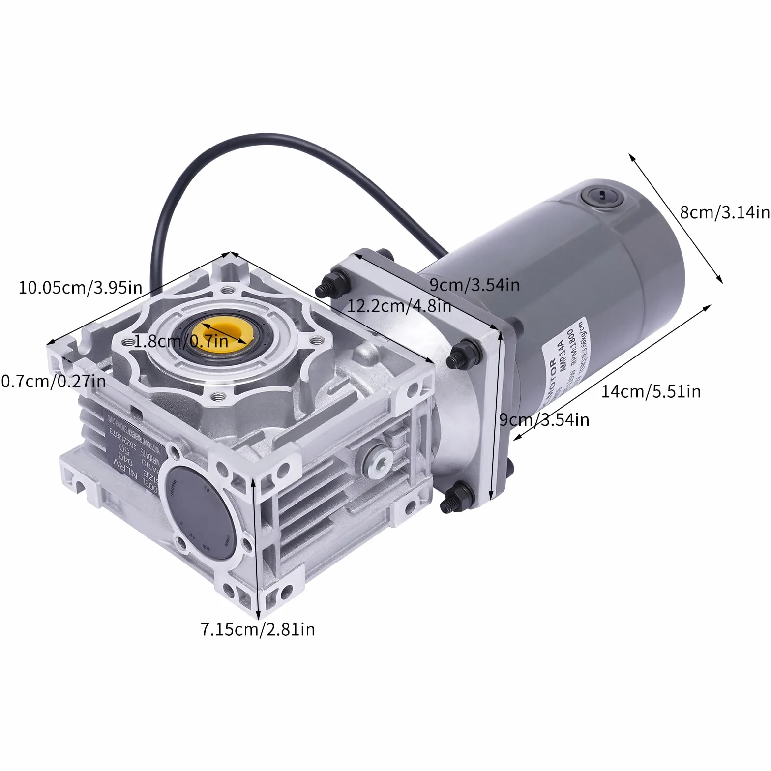 Motore a ingranaggio DC da 12 V, 120 W, 1800 giri/min, velocità di rotazione regolabile, con autobloccante per griglie/miscelatore/porte/finestre (50 k)