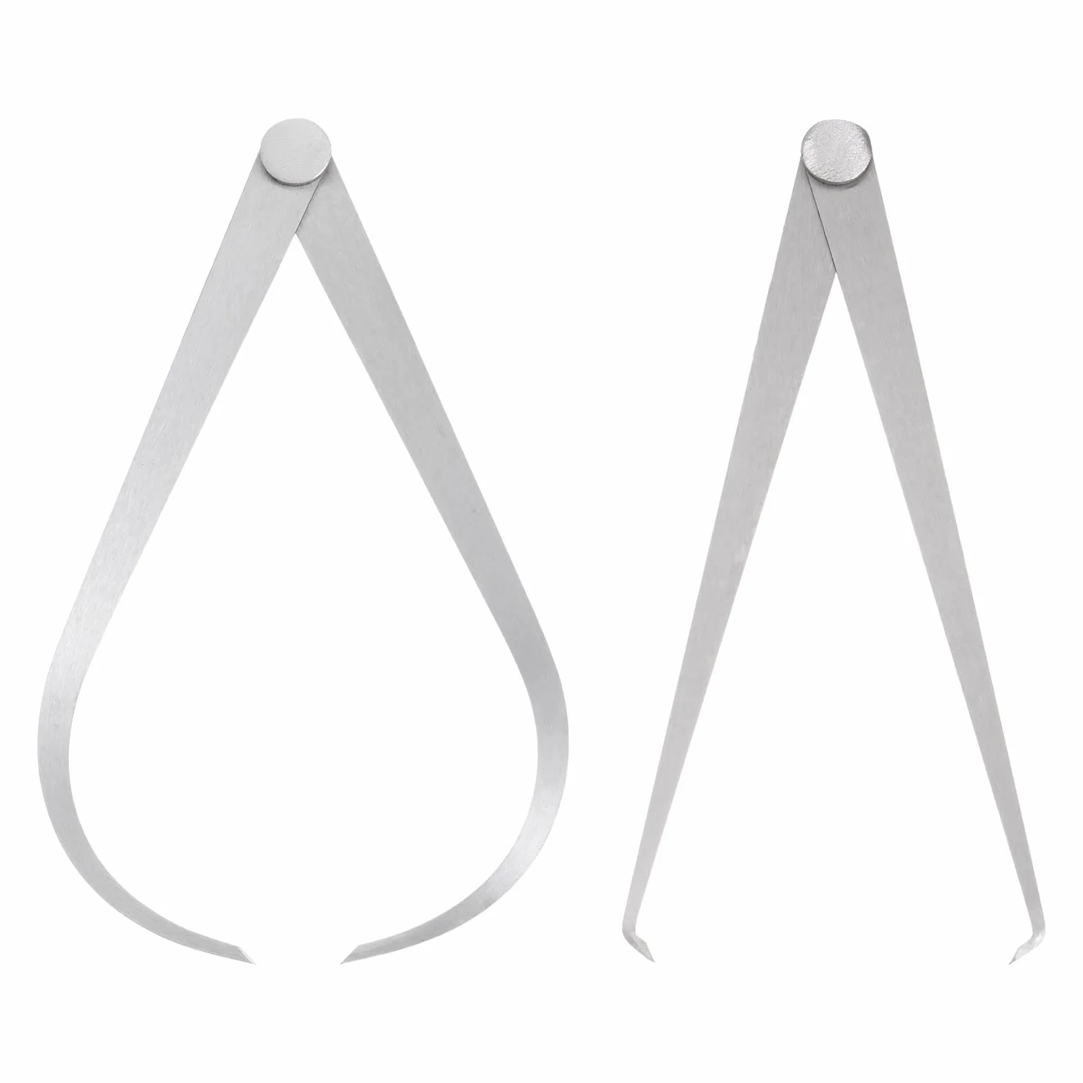 QUARKZMAN 2Pcs Calibro Fisso Interno/Esterno 200Mm 8 Pollice Acciaio Per Utensili Giunto A Frizione Fissa Strumento Di Misurazione Interna Per Intagli Modellatura Scultura, Argento