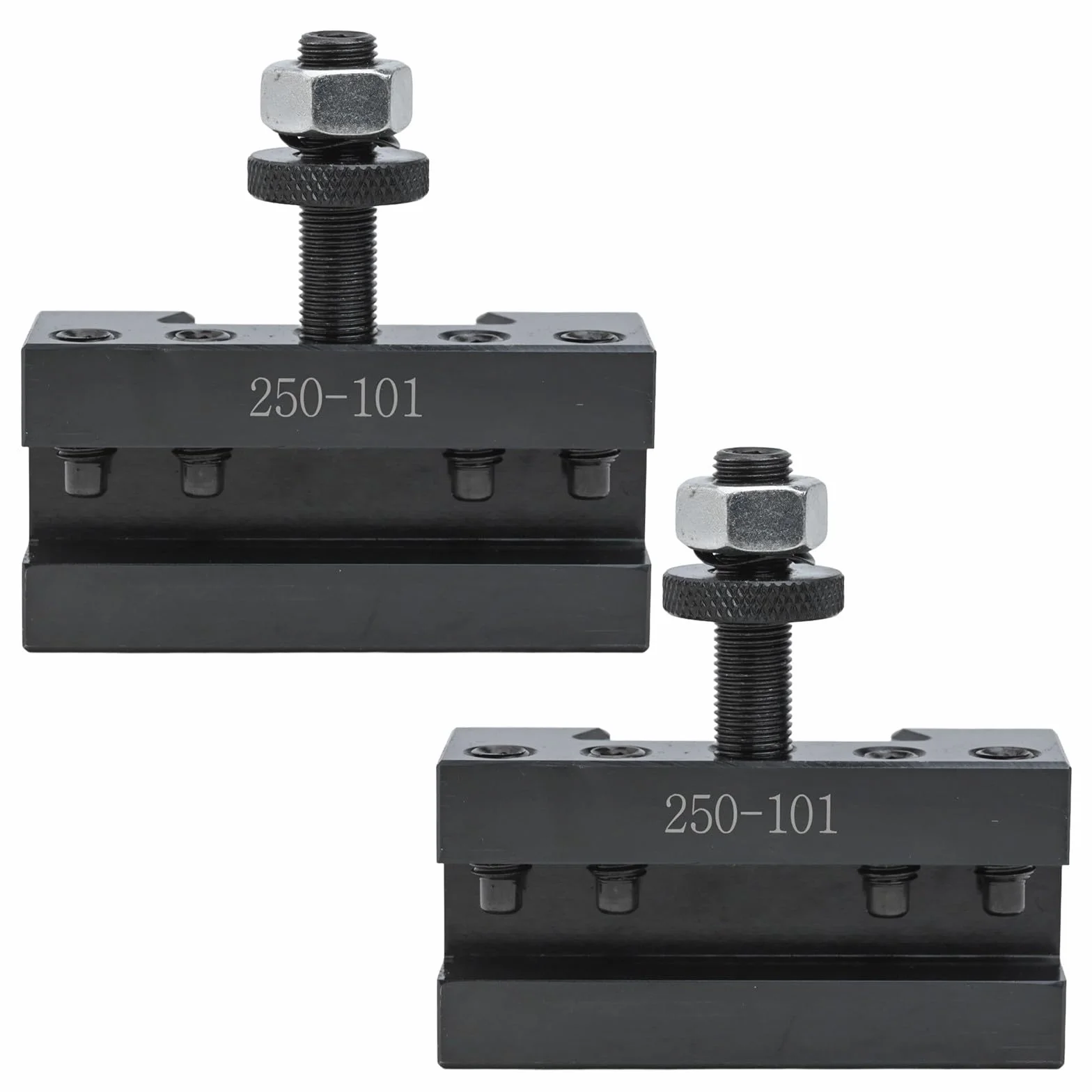 SPORTARC Porta utensili per tornio, supporto per tornitura e sfacciatura, post utensile CNC a cambio rapido, robusta struttura in acciaio, confezione da 2, per punte da 3/16" - 1/2", per torni CNC