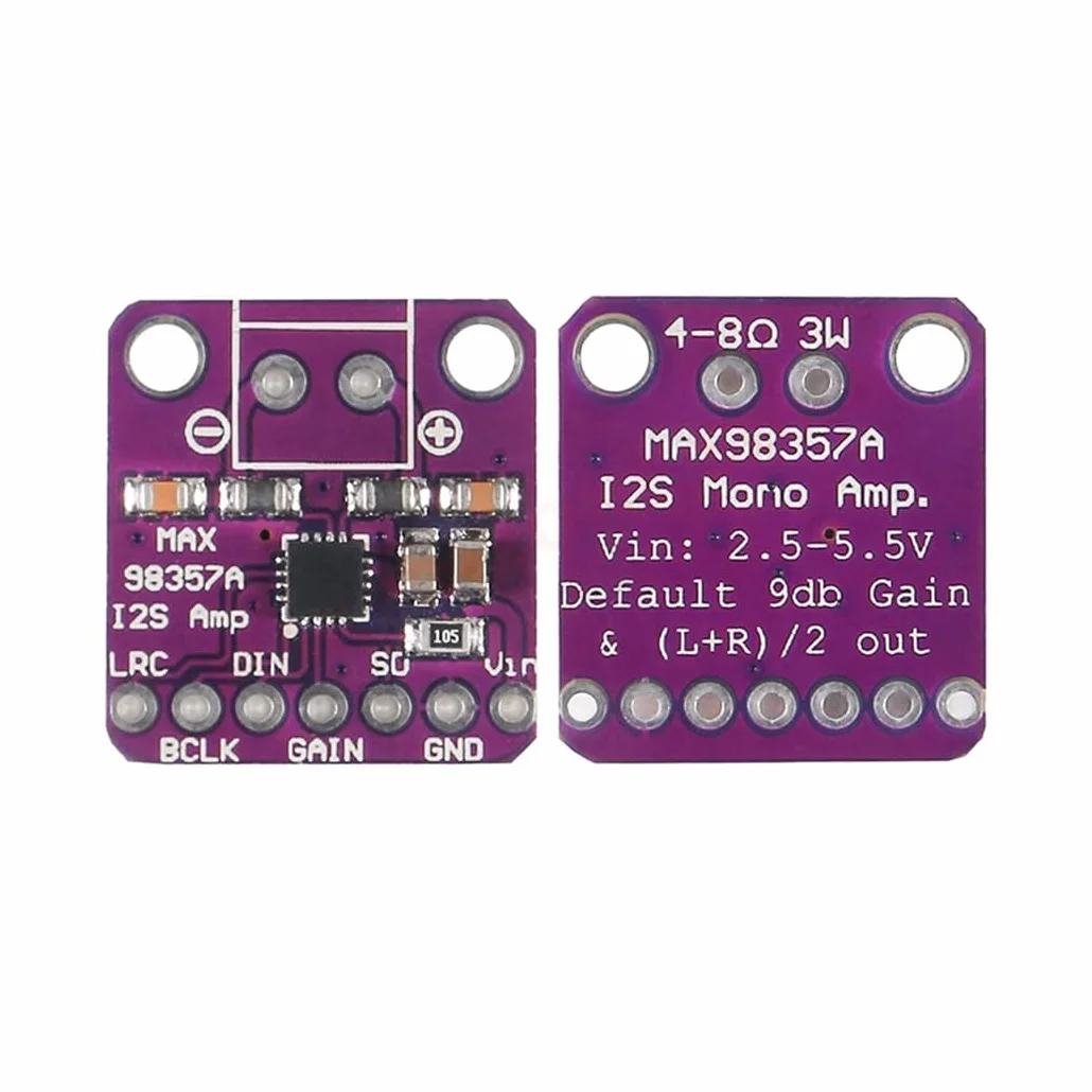 Hailege 3pcs MAX98357 Classe D Scheda amplificatore audio I2S 3W DAC Decoder Breakout Modulo Filterless Audio AMP Scheda