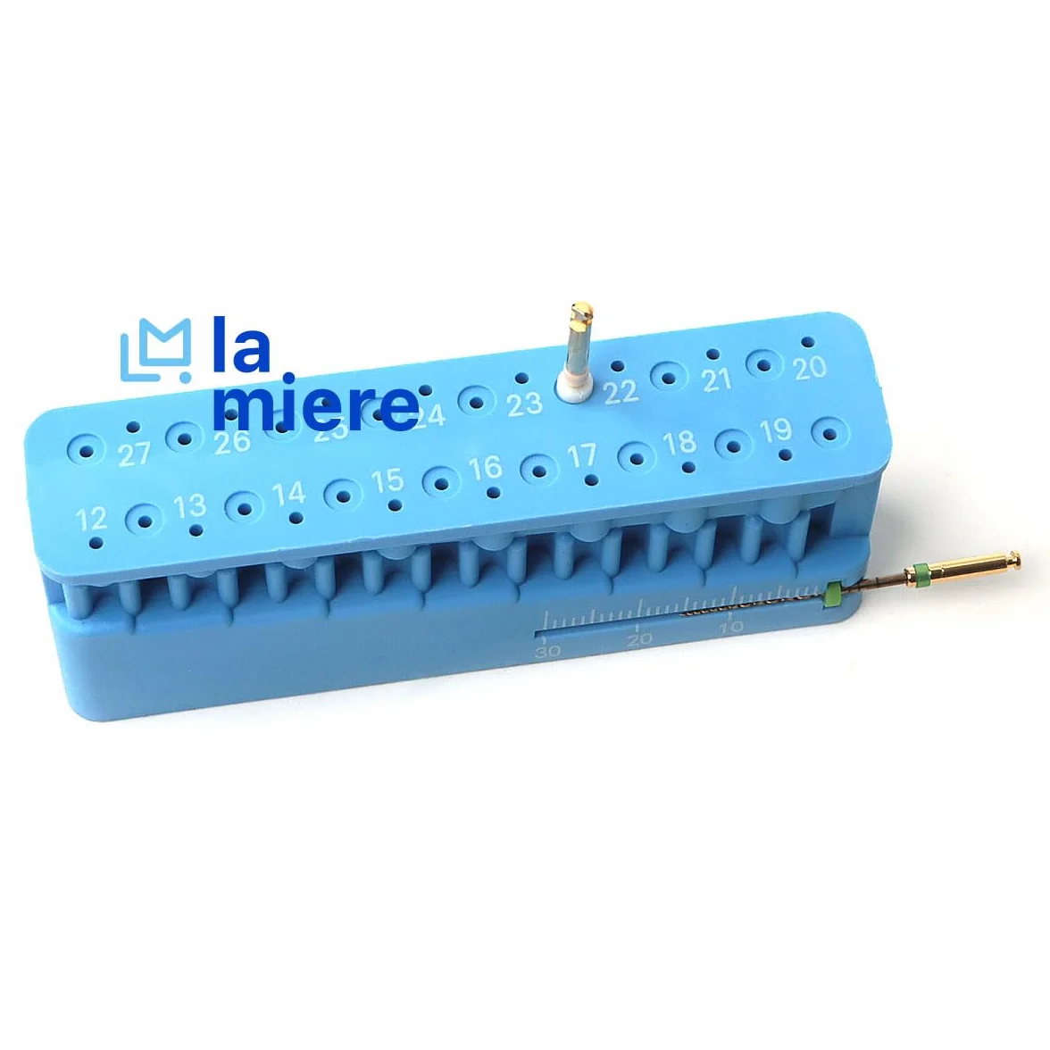 LA MIERE Strumenti di misurazione endodontica dentale, supporto per file, autoclavabile Endo File Block strumento di misura Righello B-Upside misura