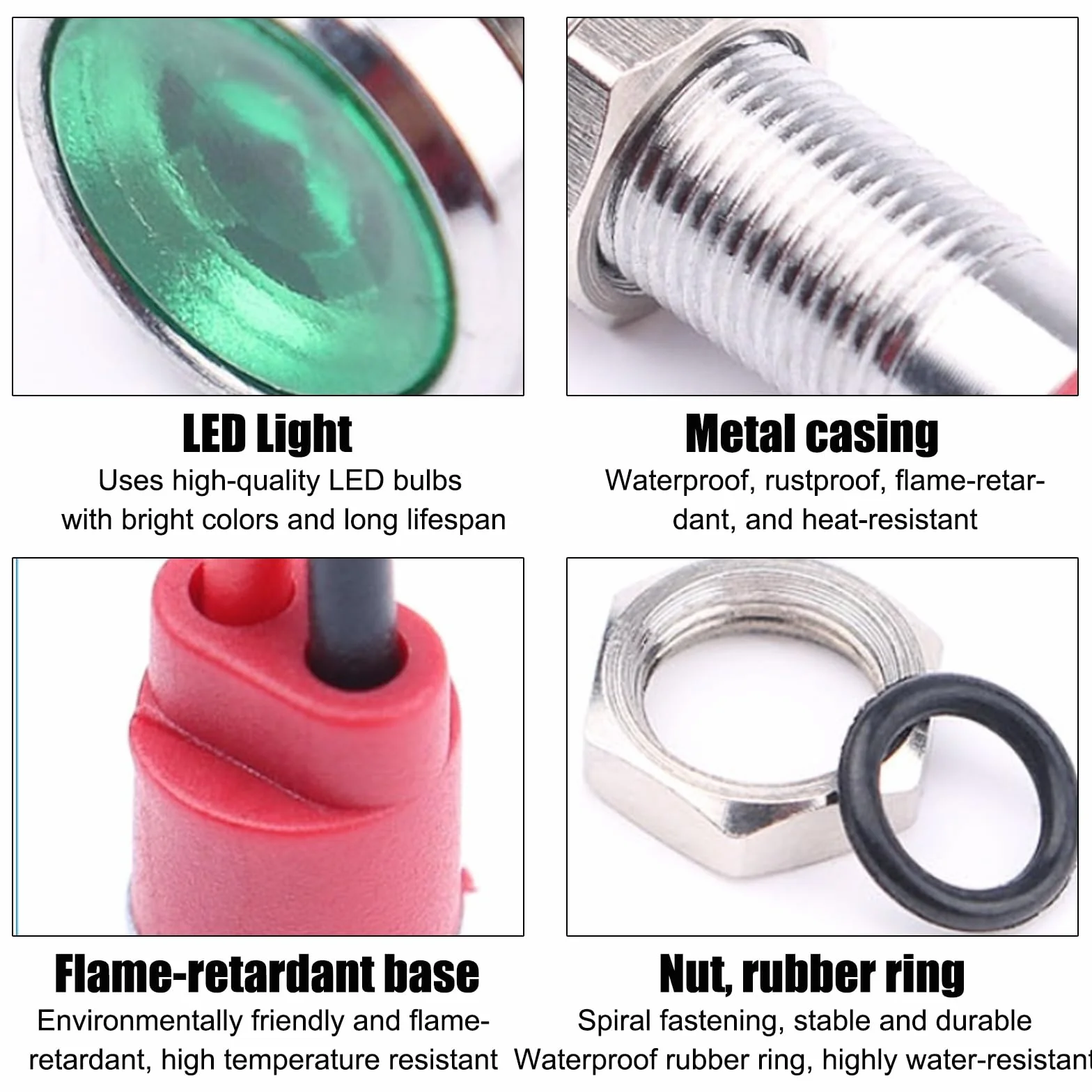 Joycabin 10 luci LED metallo 8 mm impermeabili AC/DC 12-24V per moto furgoni barche auto