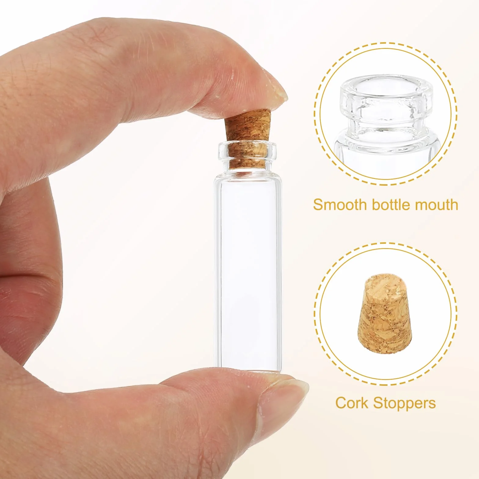 PATIKIL 3ml Piccole Bottiglie di Vetro Vial, 20Pcs Mini Bottiglie Trasparenti Vetro Barattoli Vuoti con Tappi di Sugo per Polvere Crema Artigianato