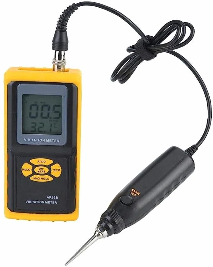 Analizzatore di vibrazioni portatile AR63B - Misuratore del sensore di vibrazione ad alta precisione for test precisi - Tester vibrometro versatile for prestazioni migliorate nelle applicazioni indust