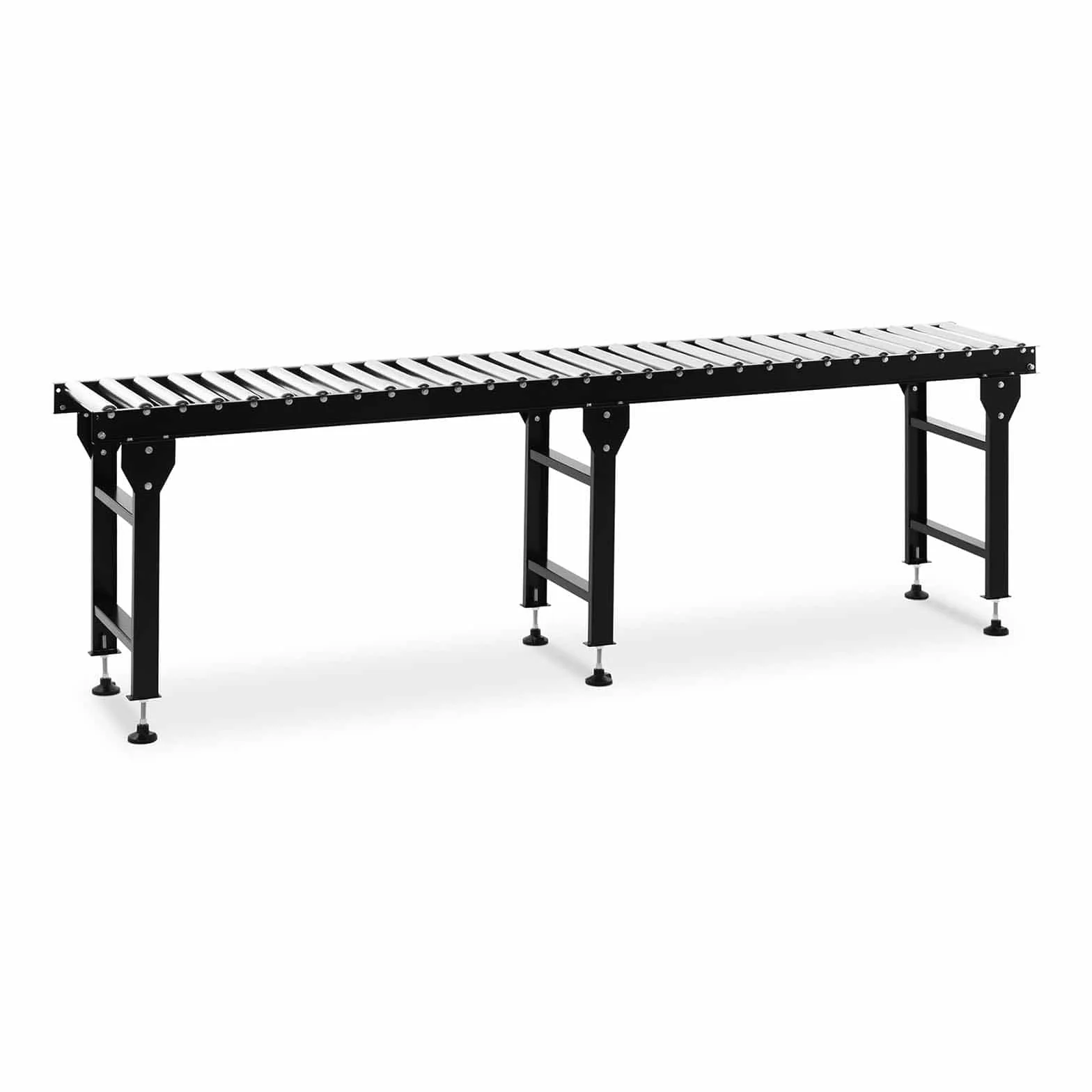 MSW Rulliera Folle Rullo Nastro Trasportatore MSW-RT-4000 (400 kg, 300 cm, 30 Rulli, Altezza Regolabile)