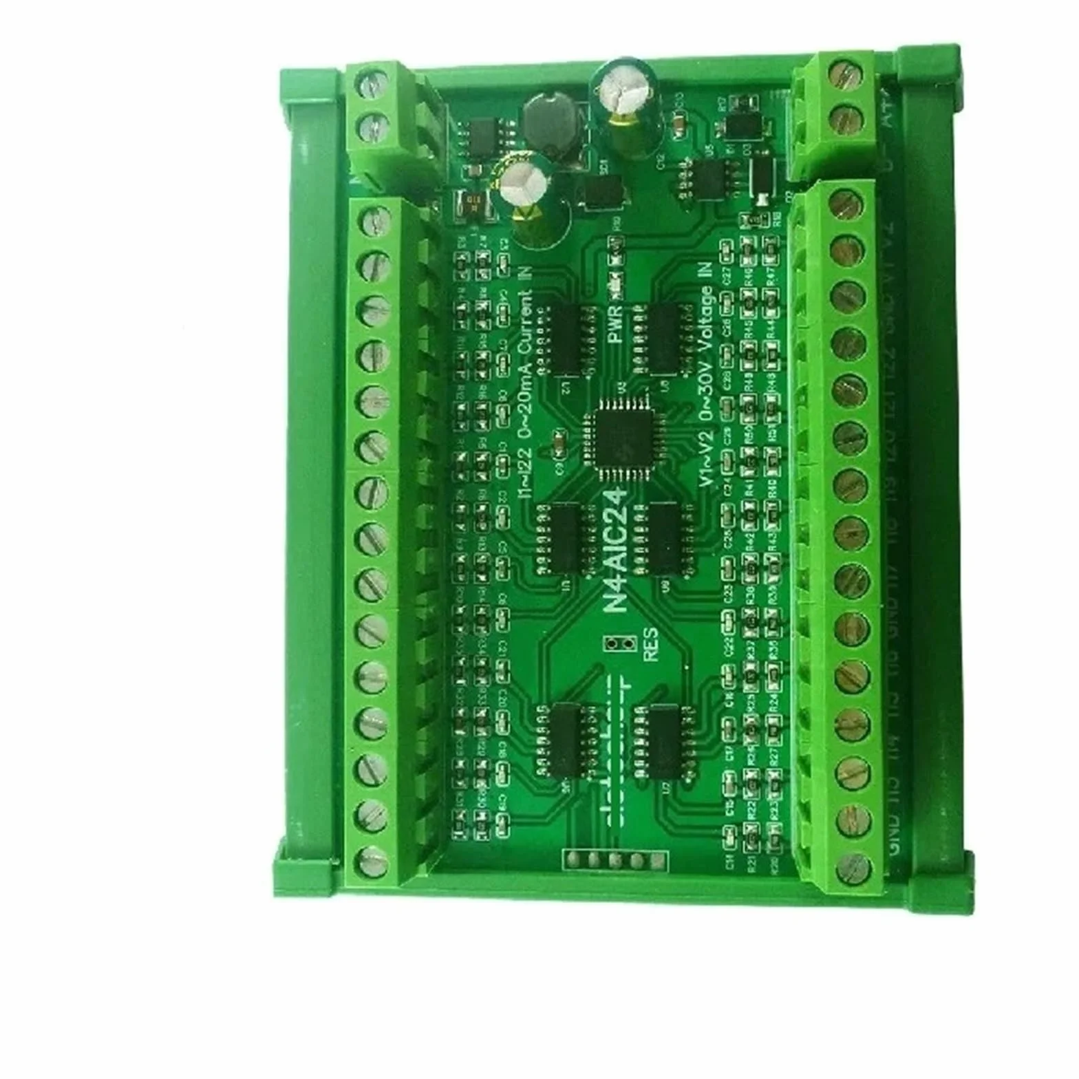 Modulo relè PLC Collettore di ingresso analogico di corrente a 8 canali da 4-20MA a RS485 Scheda MODBUS RTU DC 7-25V for sensore di pressione termocoppia PT100 K(8CH Only Board)