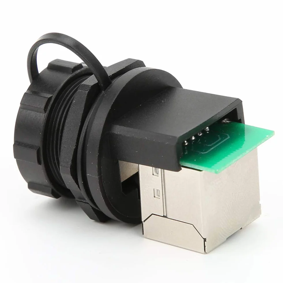 Adattatore RJ45 da 2 pezzi, accoppiatore Ethernet esterno con doppia presa su bacheca a 90° per cavo standard classe 5, super 5, classe 6.