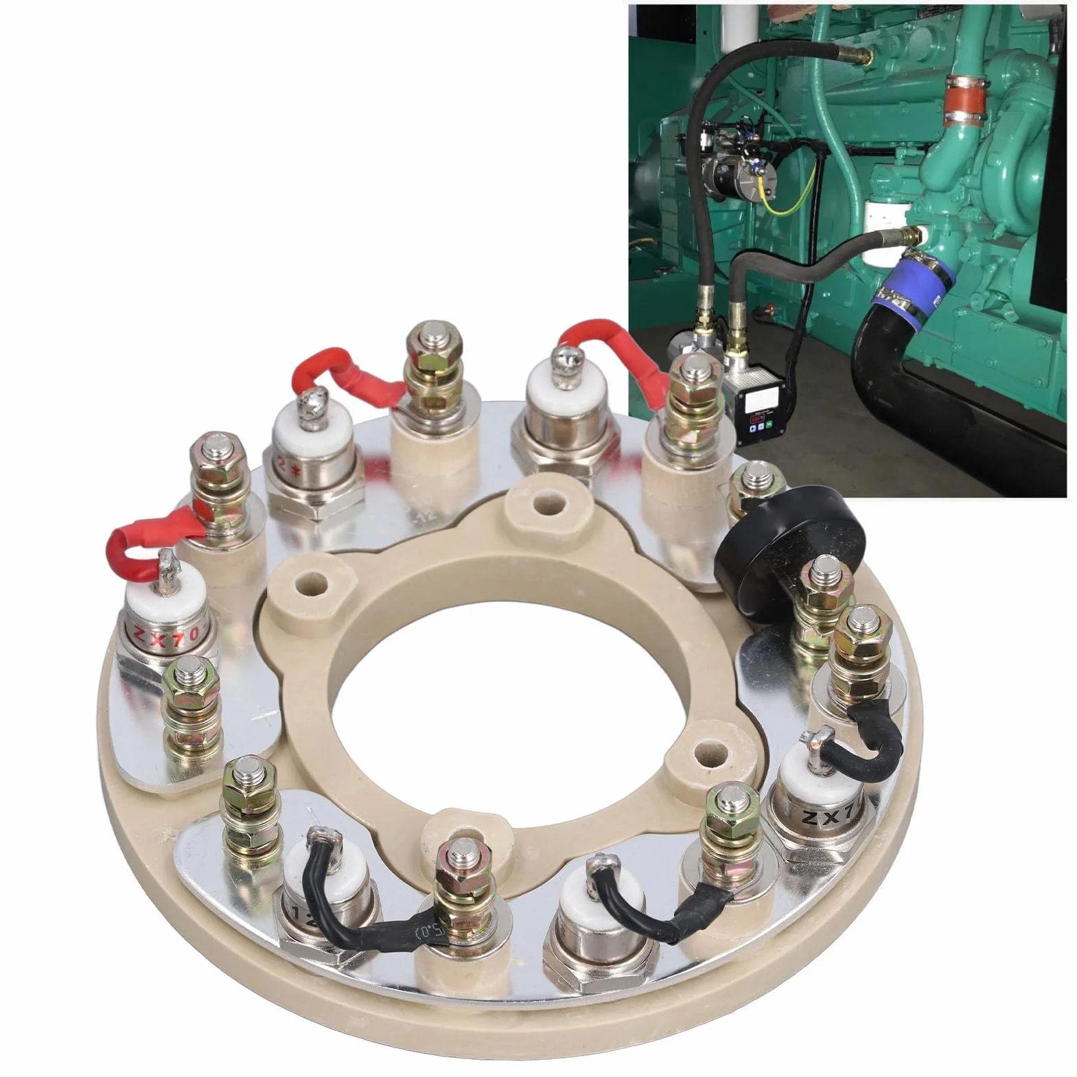 ViaGasaFamido Ruota del Raddrizzatore Anello Ad Circolare della Ruota del Ponte Raddrizzatore in Ottone per Uso Sostitutivo della Riparazione del Generatore di Componenti Elettronici del Generatore