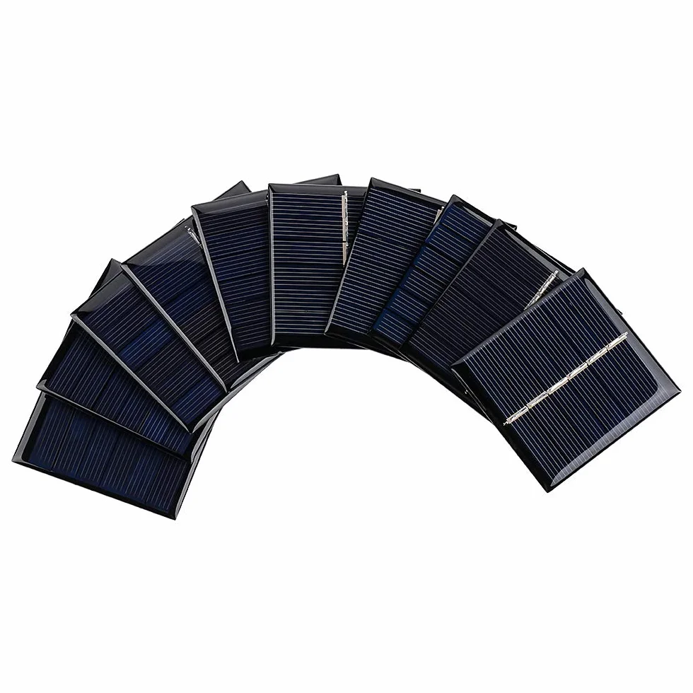 AOSHIKE - 10 micro pannelli solari da 3 V, 120 mA, per fai da te, materiale epossidico, per giocattoli elettrici, batterie fotovoltaiche, caricabatterie 60 mm x 55 mm