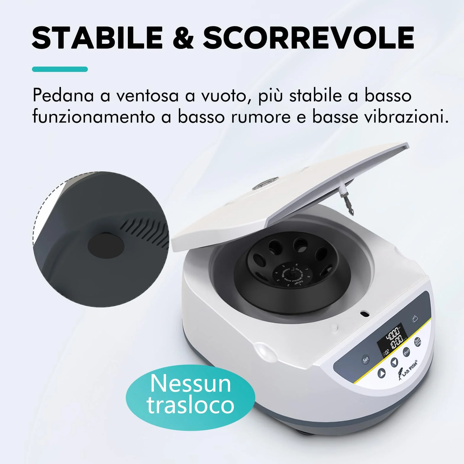 LABFISH PRP Centrifughe da Laboratorio Capacità 8x2/5/10/15ml Tubi per centrifuga, controllo a bassa velocità 500-5000r/min, Max 3074xg RCF, gamma di timer per medico/sangue/siero/plasma