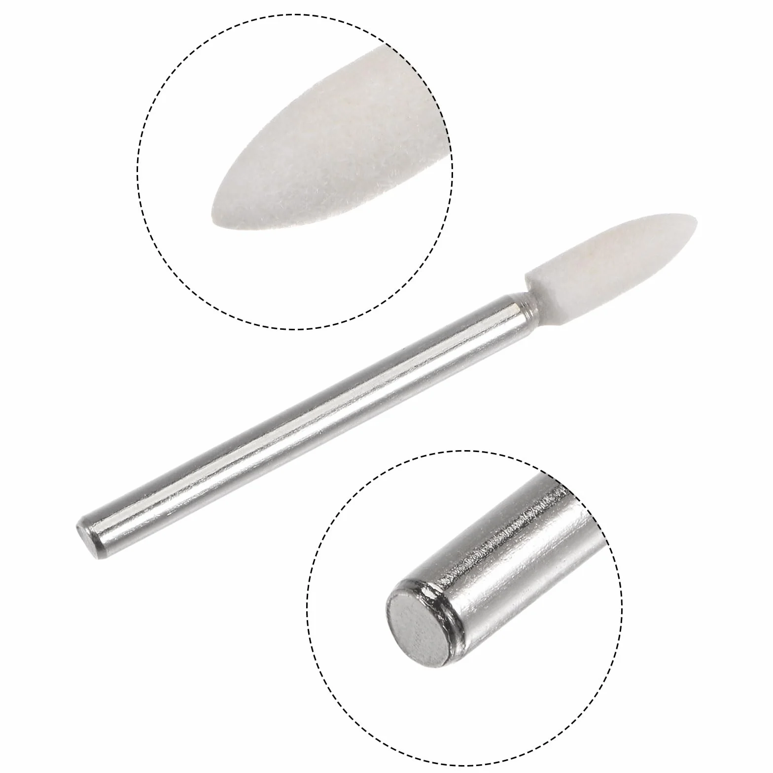 QUARKZMAN 20pz Punte Mandrino Montate Feltro Lana 4mm Testa 1/8 Pollici supporto Conico Lucidatura Punta Trapano Feltro Lucidatura Ruota per Strumento Rotante