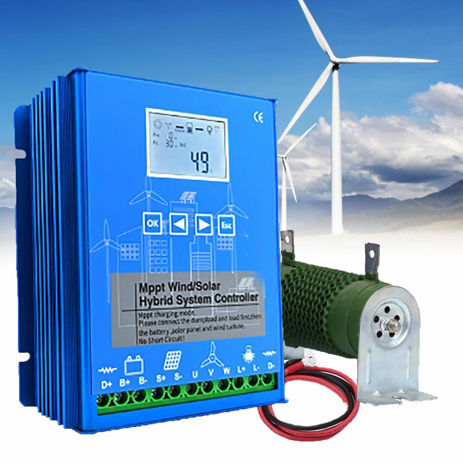 Regolatore Di Carica Ibrido Solare Eolico Da 15000 W 12 V 24 V 48 V Mppt Regolatore Di Carica Boost Con Display Lcd E Carico Di Scarico,48V