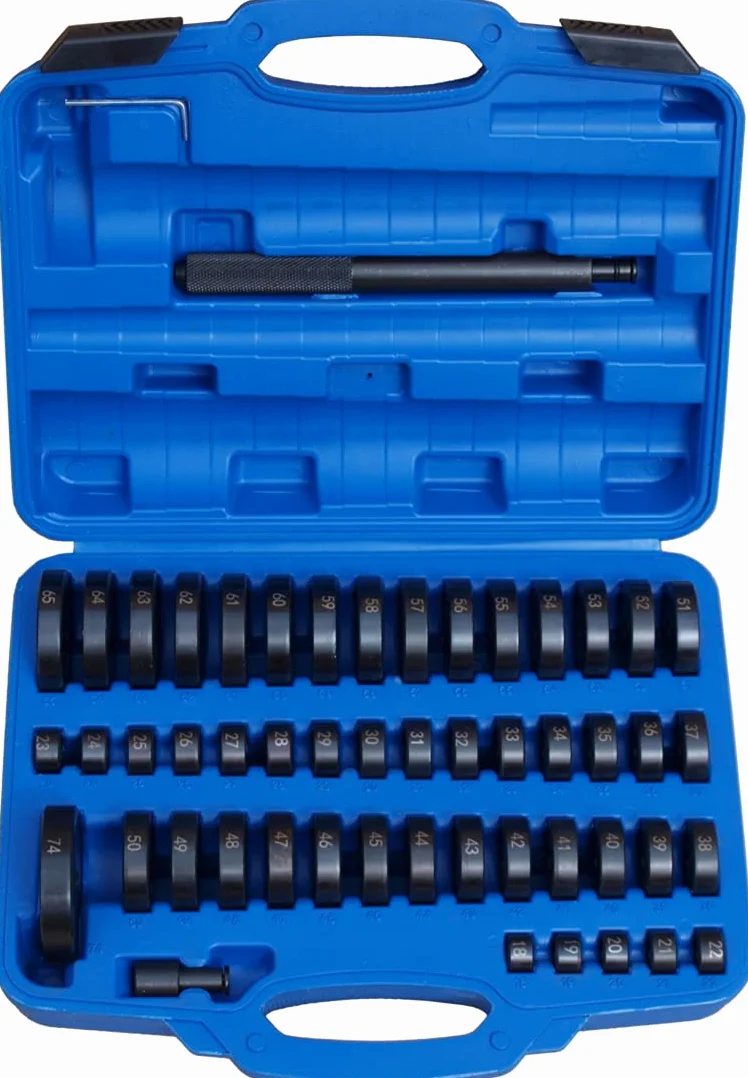 Carmax - Pressa da officina 20T con 2 pompe + raccordo a pressione, set da 52 pezzi + set di mandrini a pressione, 8 pezzi