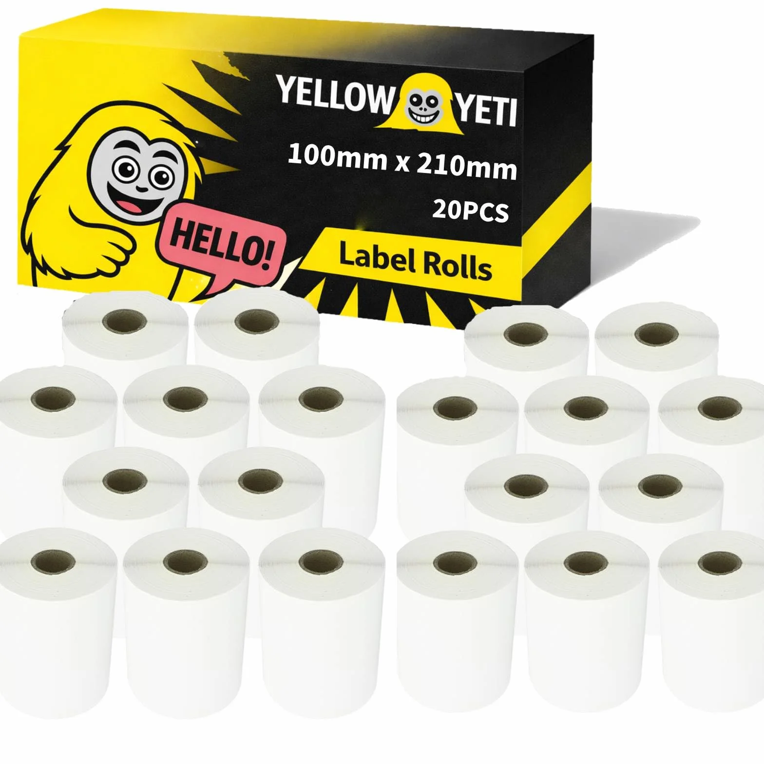 Thermodirekt - Etichette per spedizione, 100 mm x 210 mm, 200 etichette per rotolo, 20 rotoli, senza BPA, compatibili con Zebra, Eltron, Sato, Datamax