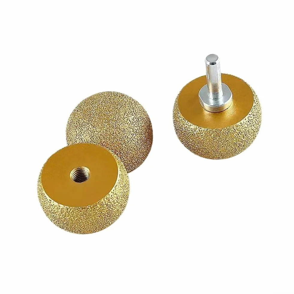 Mola diamantata a forma di fungo 10 mm per smerigliatrice angolare brasata vetro pietra finitura oro 3 pezzi
