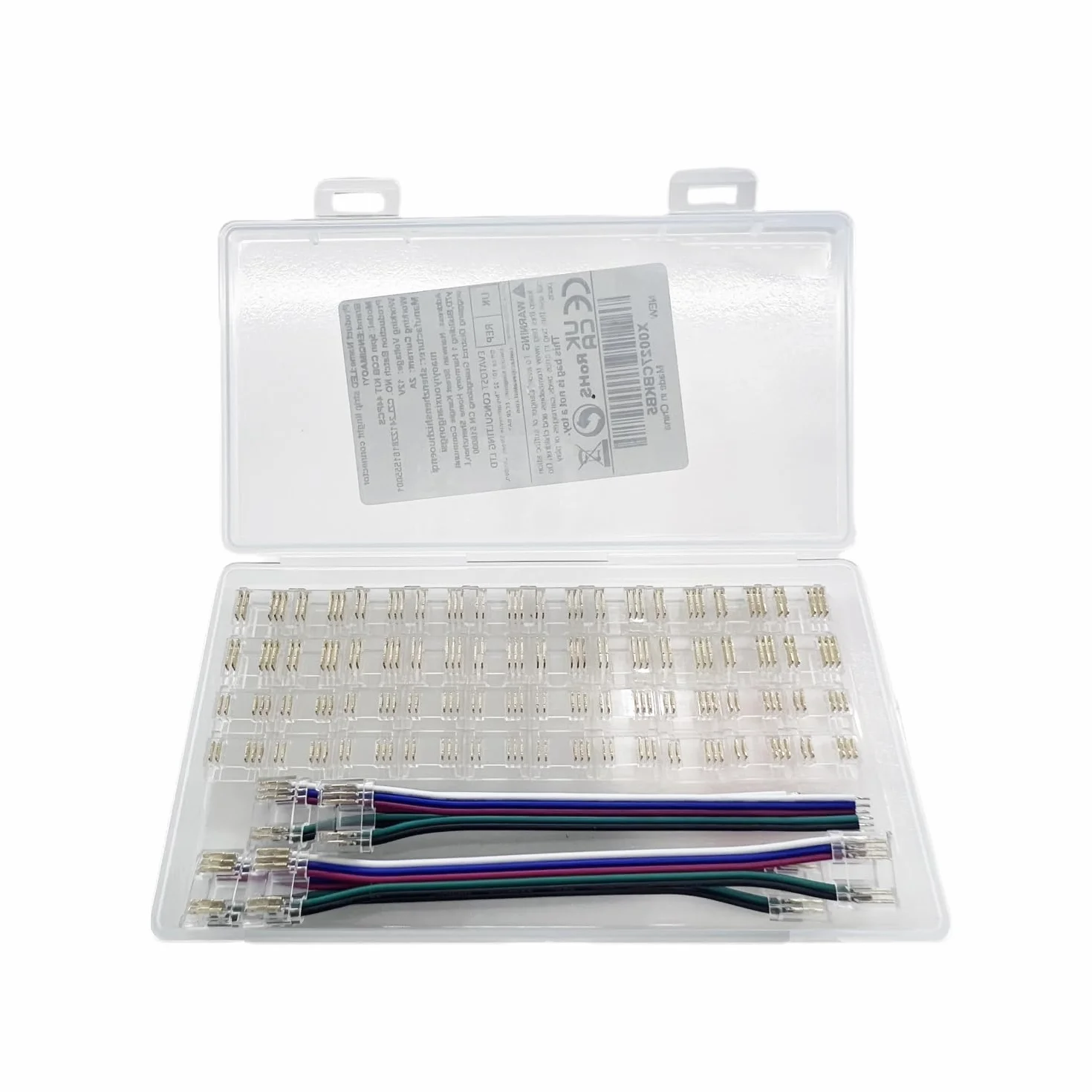 44pcs 5pin COB LED Strip Light Connector Kit 5-pin 12mm/0.47in connettore senza saldatura Gapless, connettore LED 4pcs + cavo per RGB COB LED Strip Lights