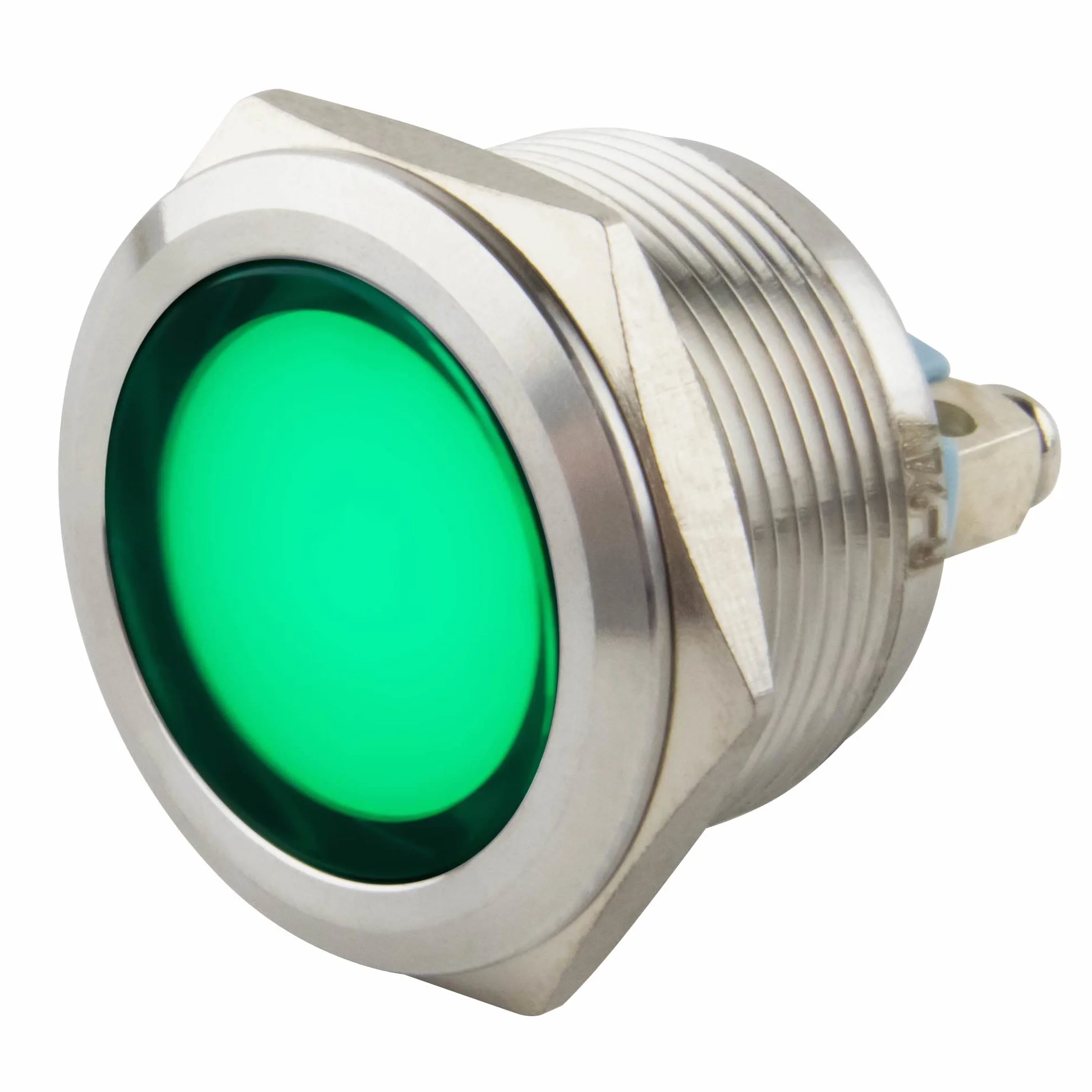 SeKi Spia di controllo LED 22 mm verde 6-24 V acciaio inox V2A indicatore luminoso