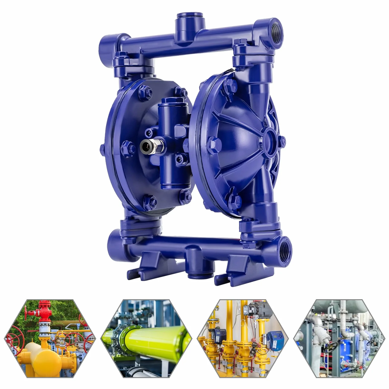 Pompe a diaframma pneumatiche in ghisa doppia per trasferimento fluidi industriali, pollici 12 GPM resistente e affidabile, ideale per uso professionale e impianti industriali