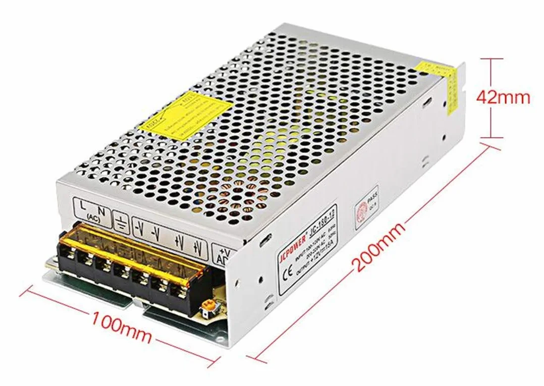 Trasformatore 12V 180W AC220V DC12V 15A Regolato Commutazione Alimentazione per LED Striscia Stampanti 3D