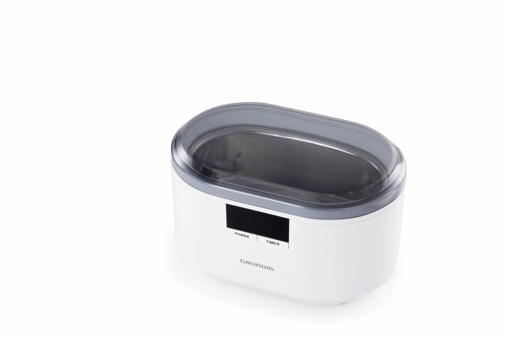 Grundig UC 6620 Pulitore ultrasonico con funzione timer, pulizia ad ultrasuoni ad alta efficienza con principio a doppia onda, serbatoio acqua 500 ml, potenza 50 W, supporto per orologio integrato,