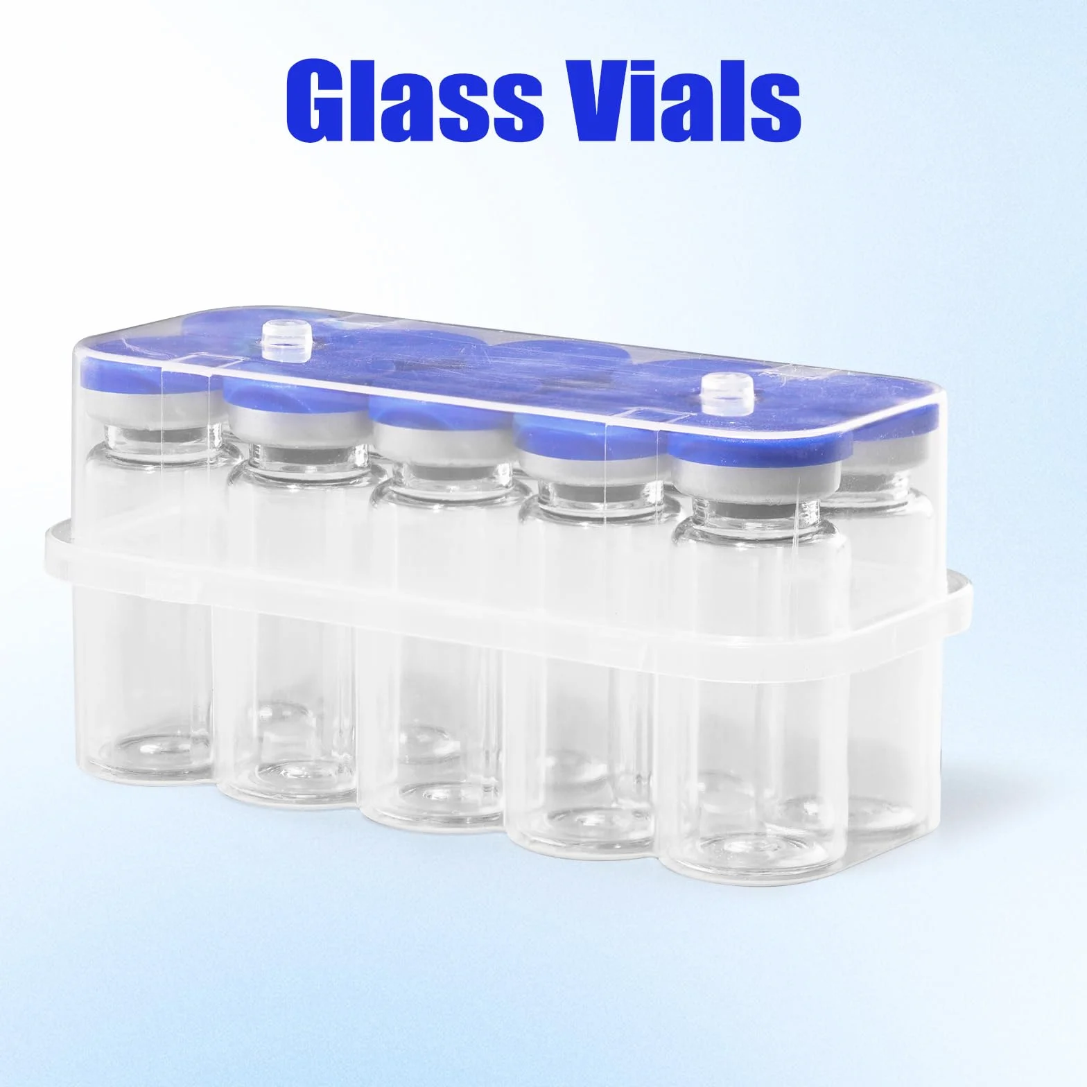 Sterile Empty Glass Vials with Caps 5 ml Laboratory Liquid Sample Storage Vials 10pcs