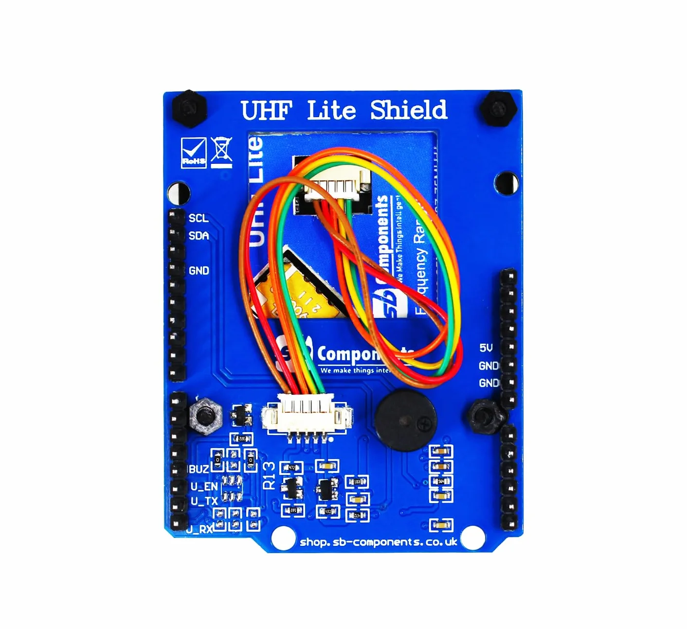 SB Components Ardi UHF Shield per scheda di sviluppo UNO R3 Comunicazione Wireless Ultra High Frequency UHF Board Expansion per Arduino Uno, Mega, ArdiPi & Ardi32 (versione EU/UK)