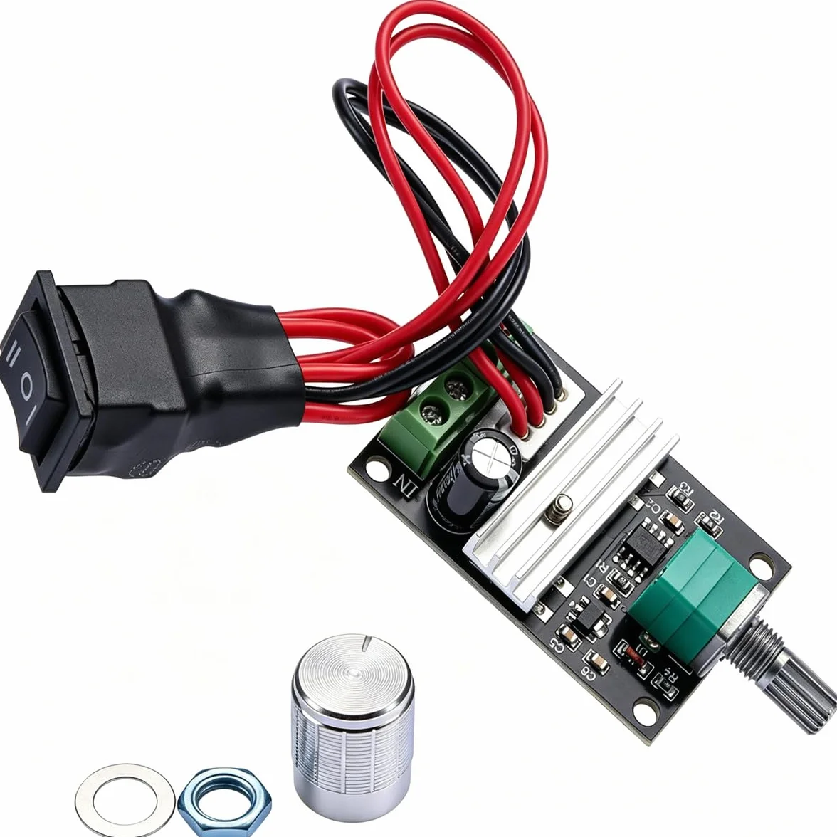 Gebildet 1pcs 6V-28V 3A 80W DC Velocità del motore Controller(PWM),DC Scheda di Controllo del Motore,Driver motore reversibile regolabile interruttore