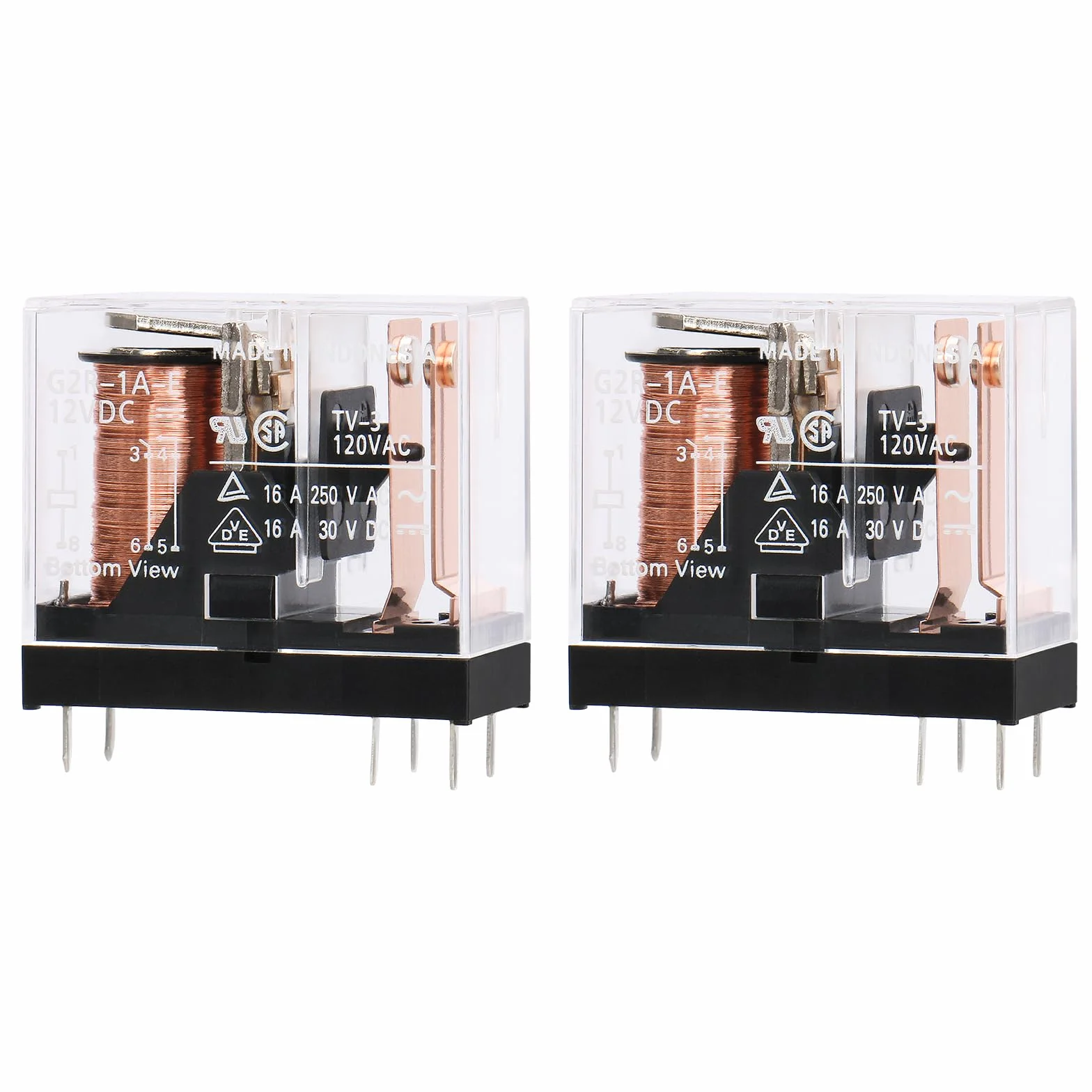 2PCS componenti elettronici G2R-1A-E DC12V Relè di potenza SPST-NO 12VDC, 16A, scheda PC