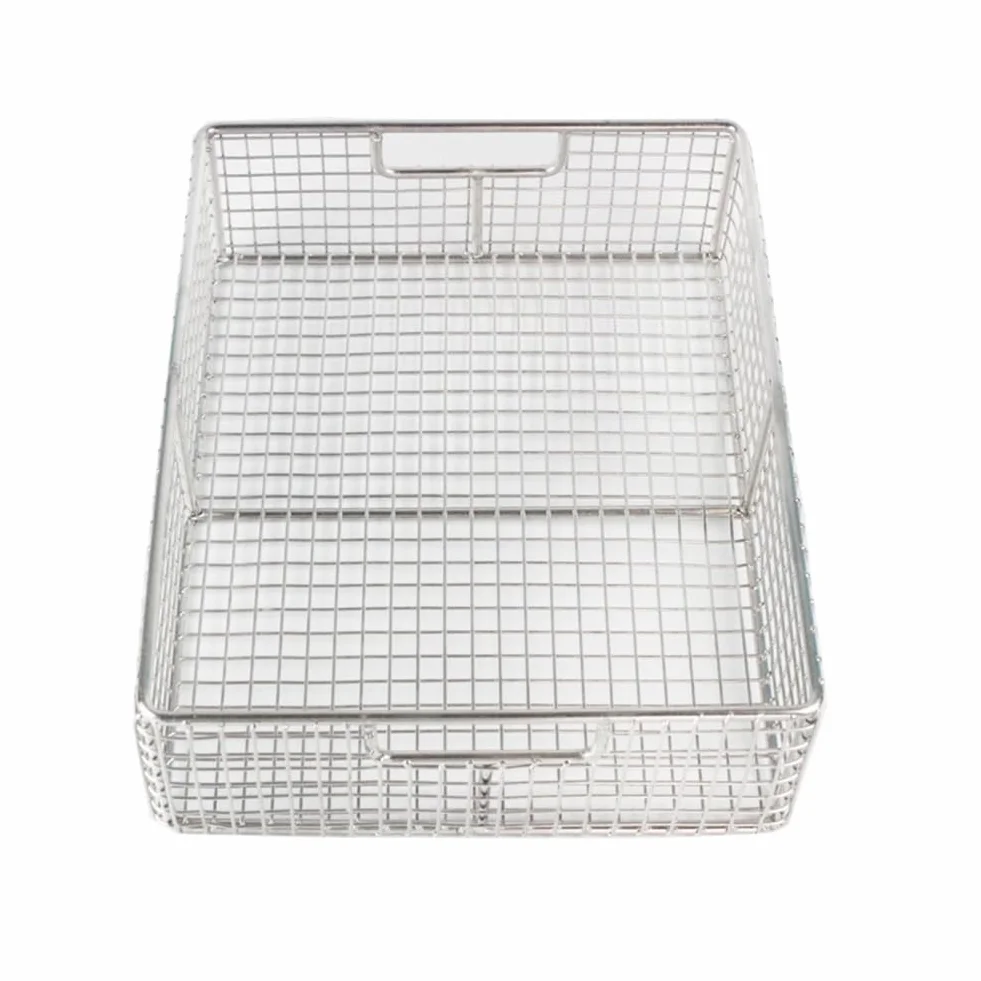 Cestello per disinfezione in acciaio inox, rete rettangolare per sterilizzazione, maglia da 2 cm, ideale per la sterilizzazione degli strumenti, 50 x 30 x 20 cm