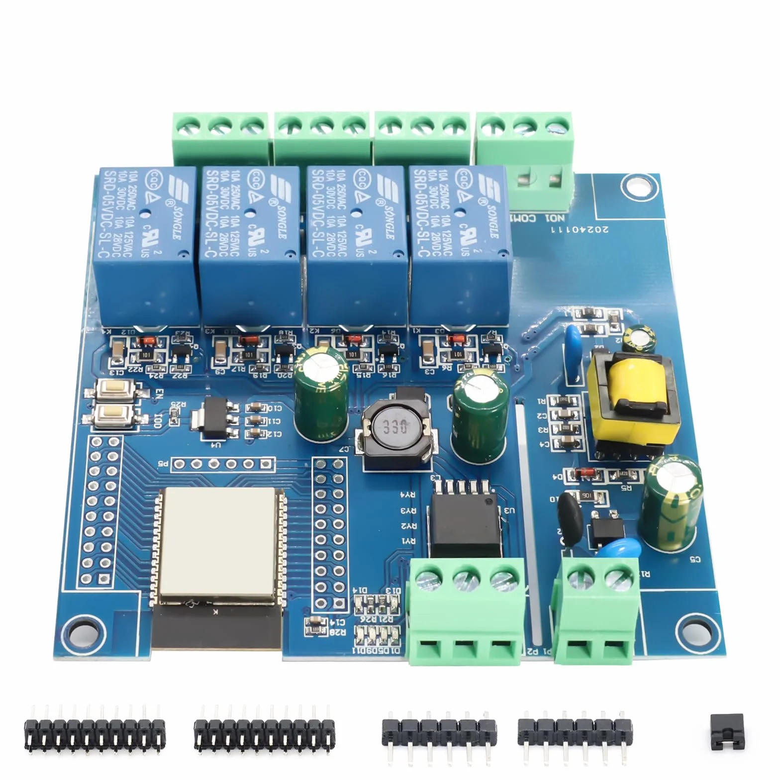 Binghe 4 canali ESP32 relè Modulo, ESP32-WROOM relè Scheda di Sviluppo con WIFI Bluetooth BLE AC220W/DC5-30V Alimentazione per Progetti di programmazione fai da te（LC-Relay-ESP-32-4R-A2）
