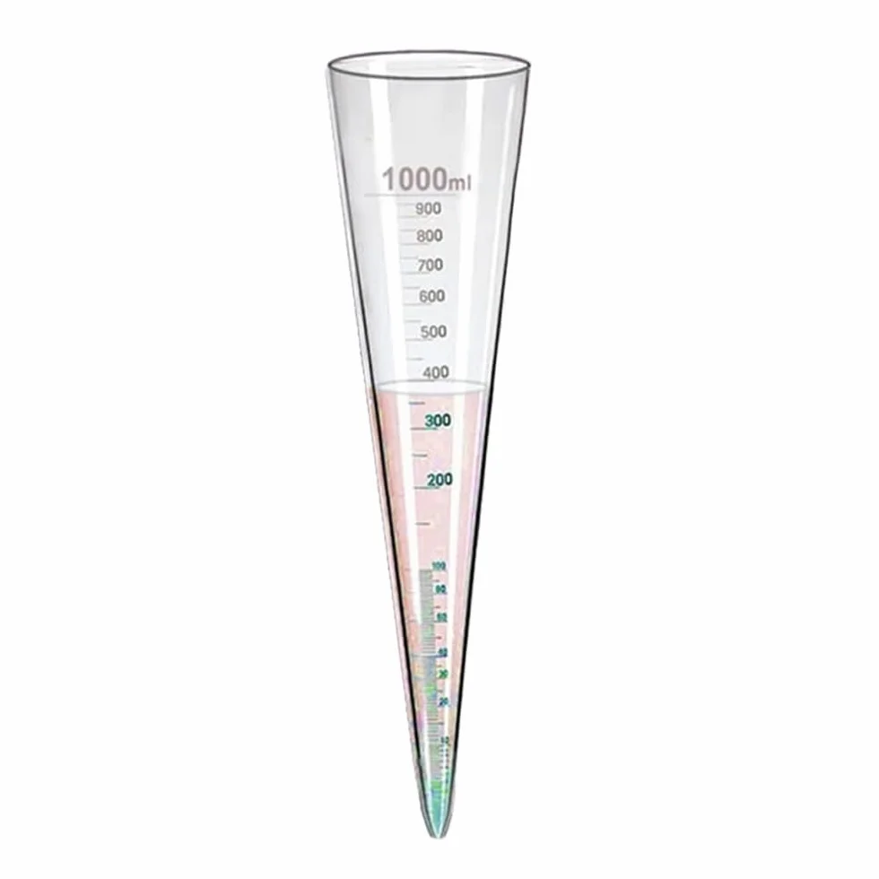 Cono Imhoff da 1000 ml per test di sedimentazione e biofloc | Cono per test dell'acqua per l'allevamento ittico, l'acquacoltura, il laboratorio, la ricerca e l'uso educativo