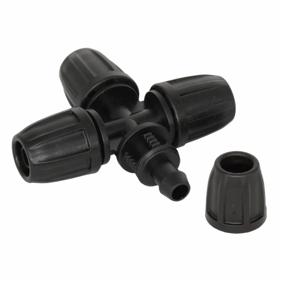 50 PZ Tubo Croce Splitter Acqua Con Serratura Tubo Da Giardino Barb Connettore for Irrigazione Dell'acqua Giunto 8/11mm 3/8 ''Tubo